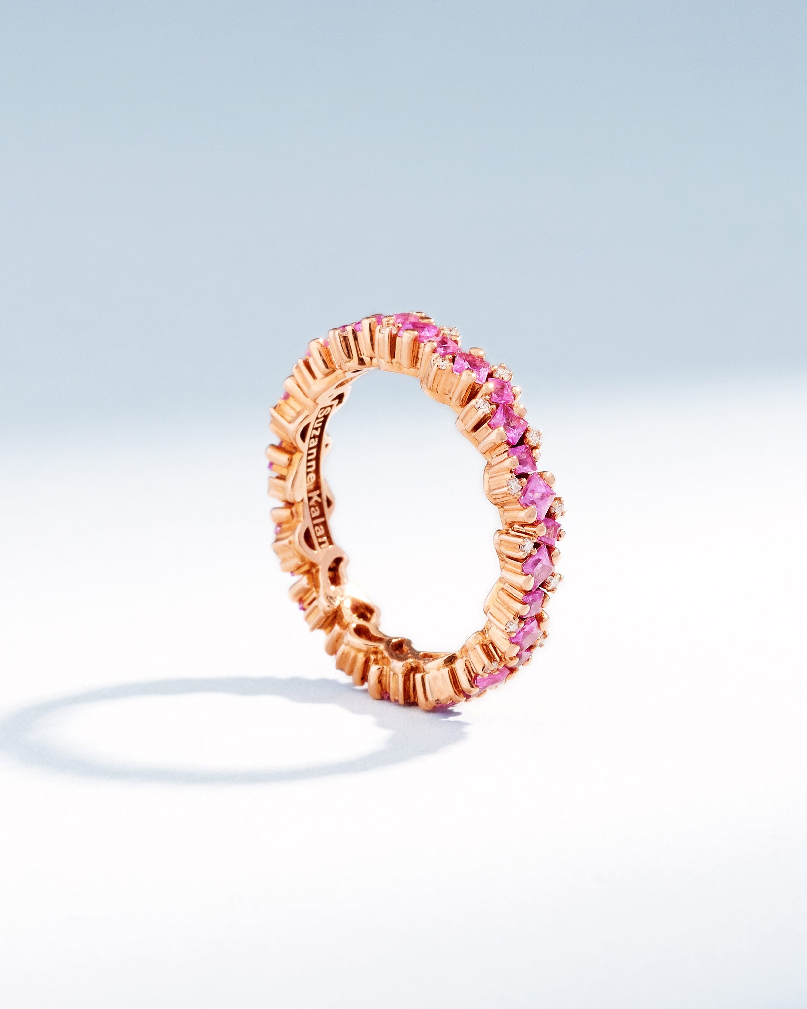 Suzanne Kalan Princess Elsa Pink Sapphire Eternity Band in 18k rose gold