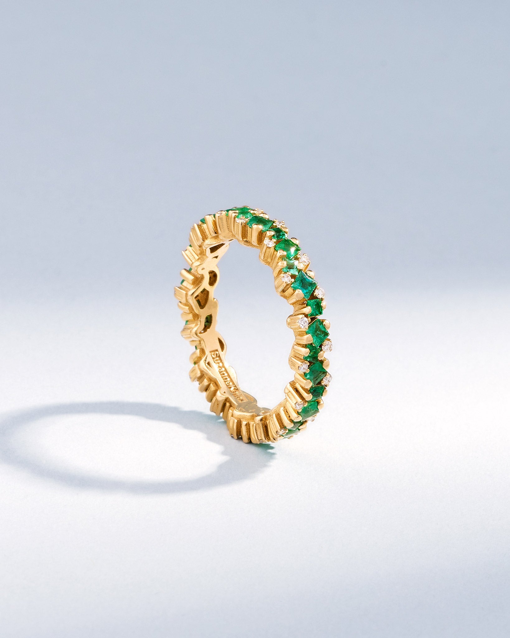 Suzanne Kalan Princess Elsa Emerald Eternity Band in 18k yellow gold