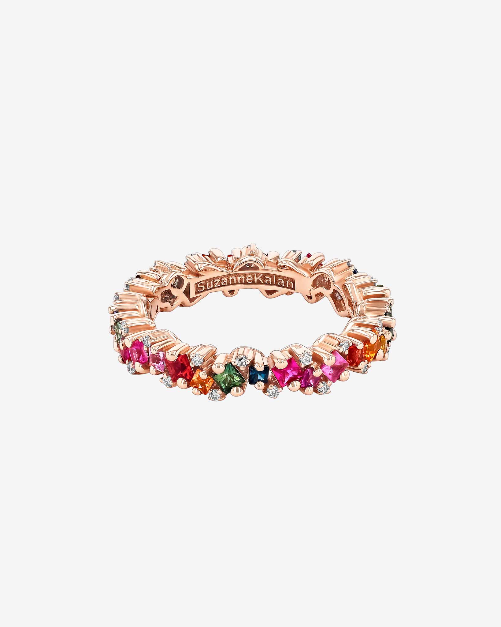 Suzanne Kalan Princess Elsa Rainbow Sapphire Eternity Band in 18k rose gold
