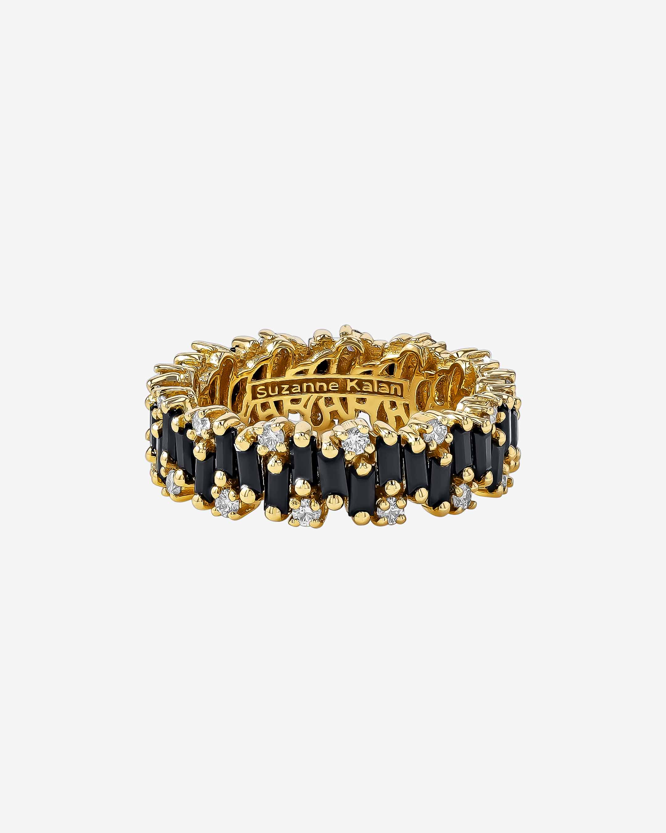 Suzanne Kalan Shimmer Alaia Black Sapphire Eternity Band in 18k yellow gold