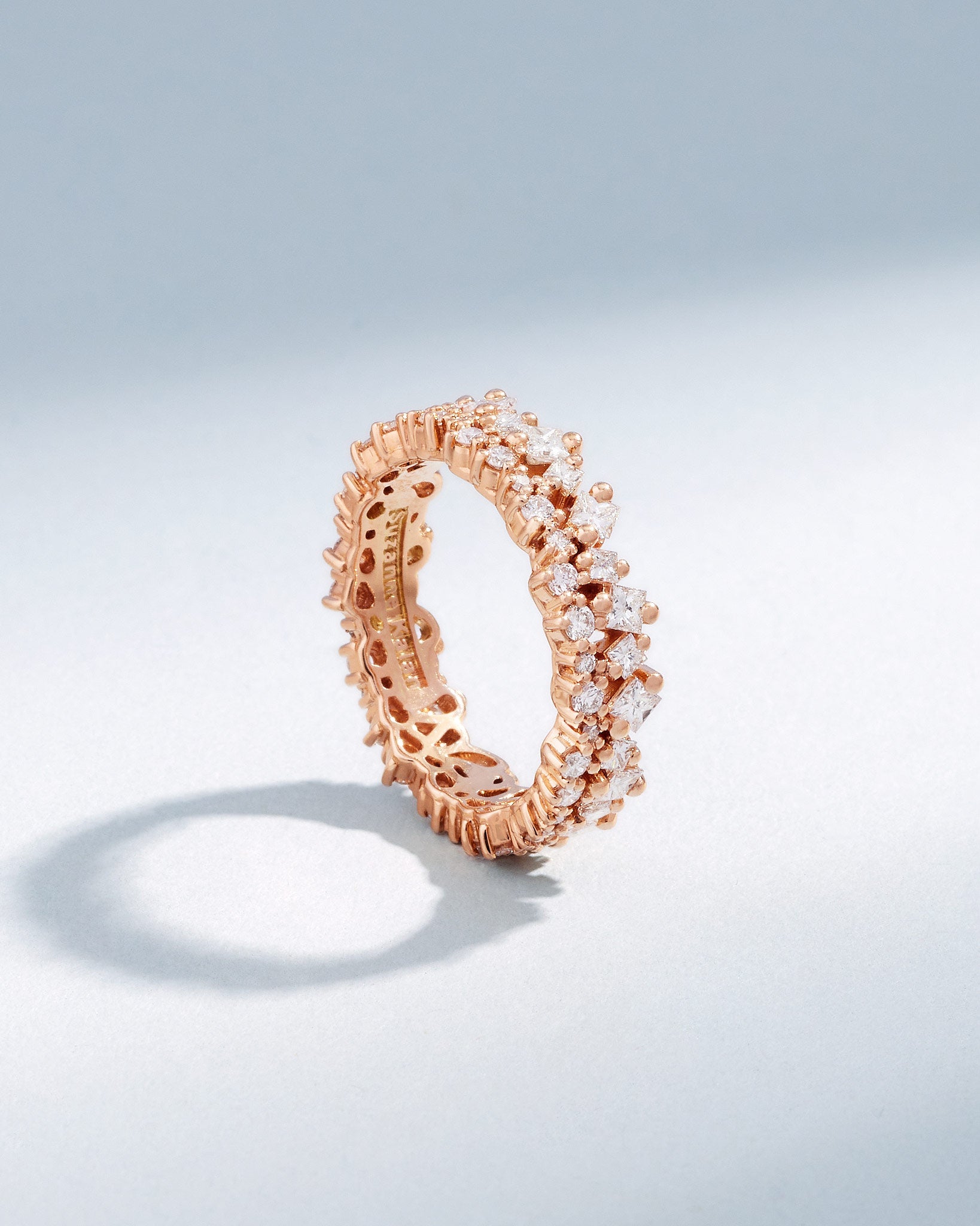 Suzanne Kalan La Fantaisie Short Stack Diamond Eternity Band in 18k rose gold