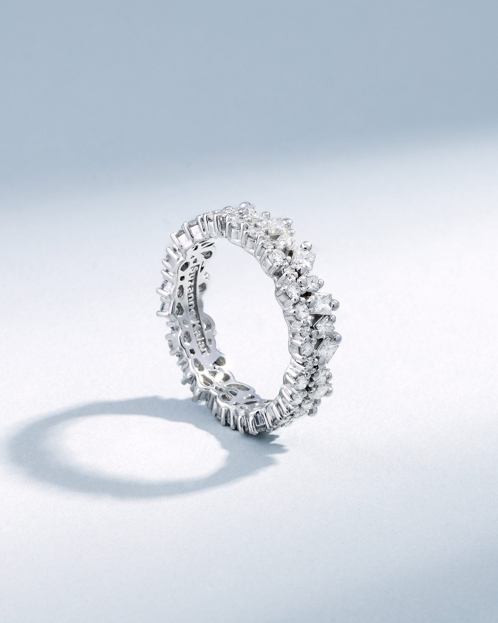 Suzanne Kalan La Fantaisie Short Stack Diamond Eternity Band in 18k white gold