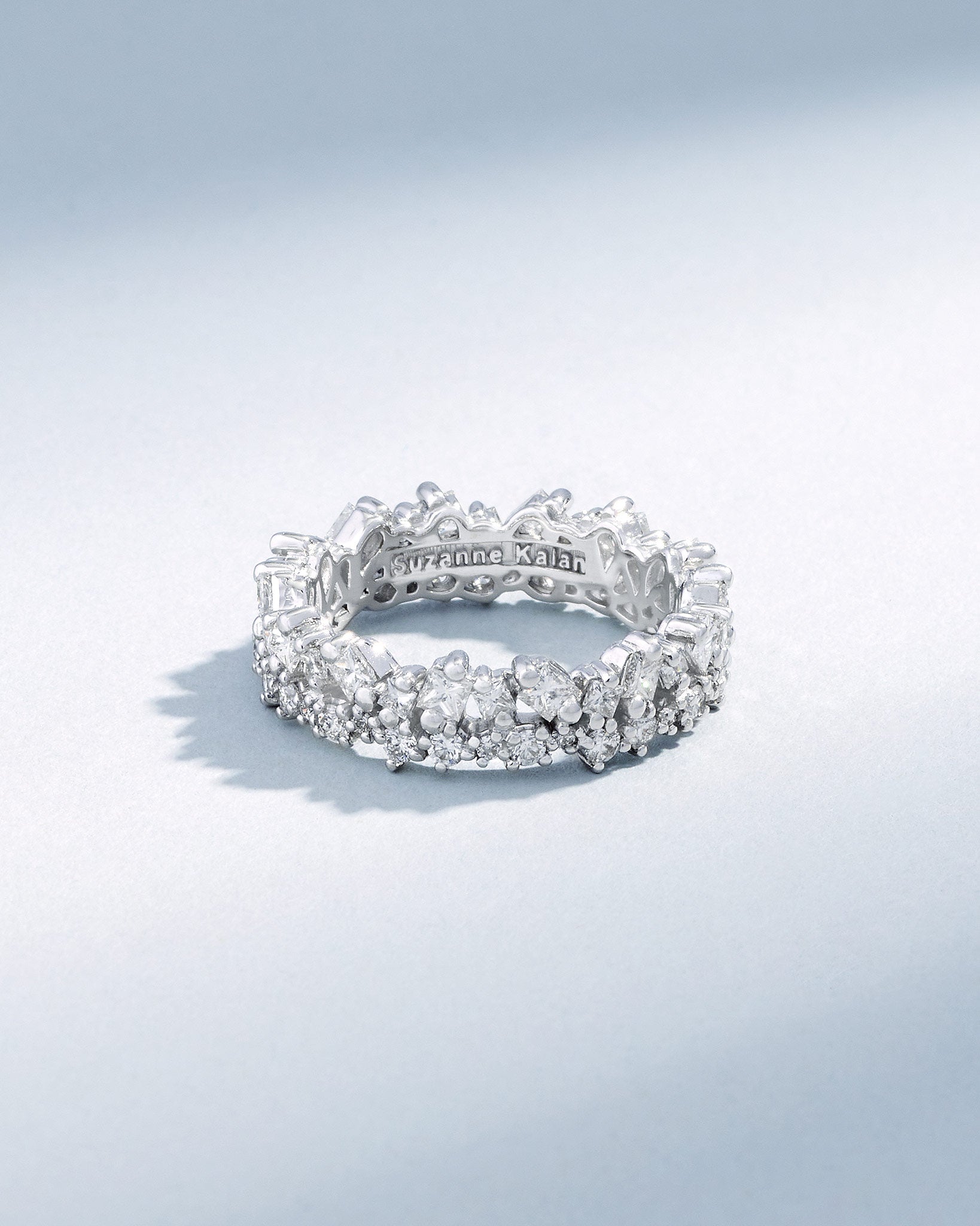 Suzanne Kalan La Fantaisie Short Stack Diamond Eternity Band in 18k white gold