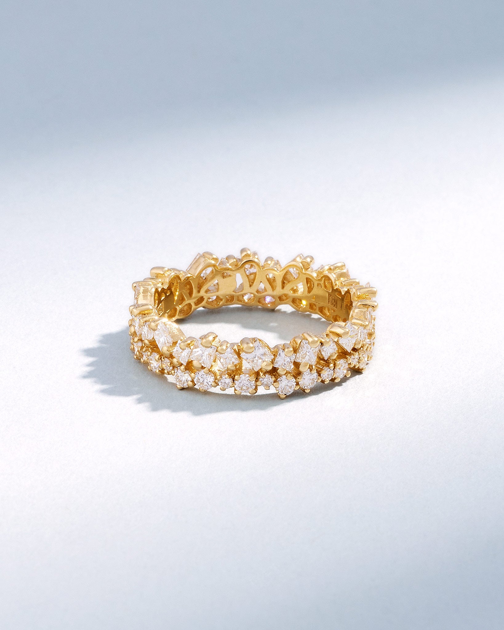Suzanne Kalan La Fantaisie Short Stack Diamond Eternity Band in 18k yellow gold