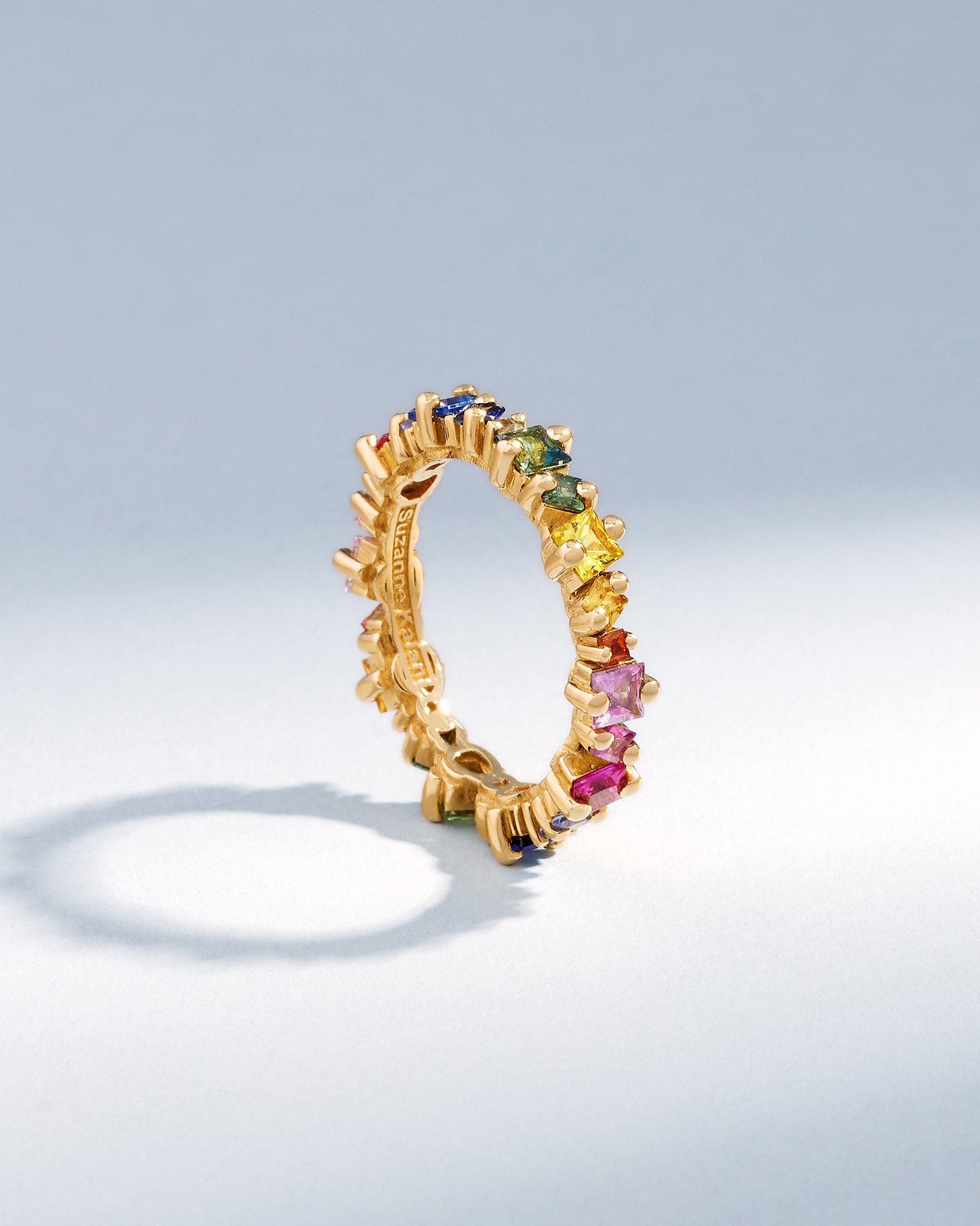 Suzanne Kalan Princess Anna Rainbow Sapphire Eternity Band in 18k yellow gold