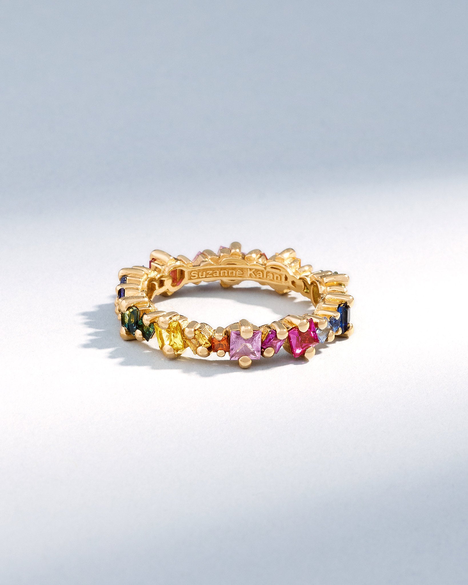 Suzanne Kalan Princess Anna Rainbow Sapphire Eternity Band in 18k yellow gold