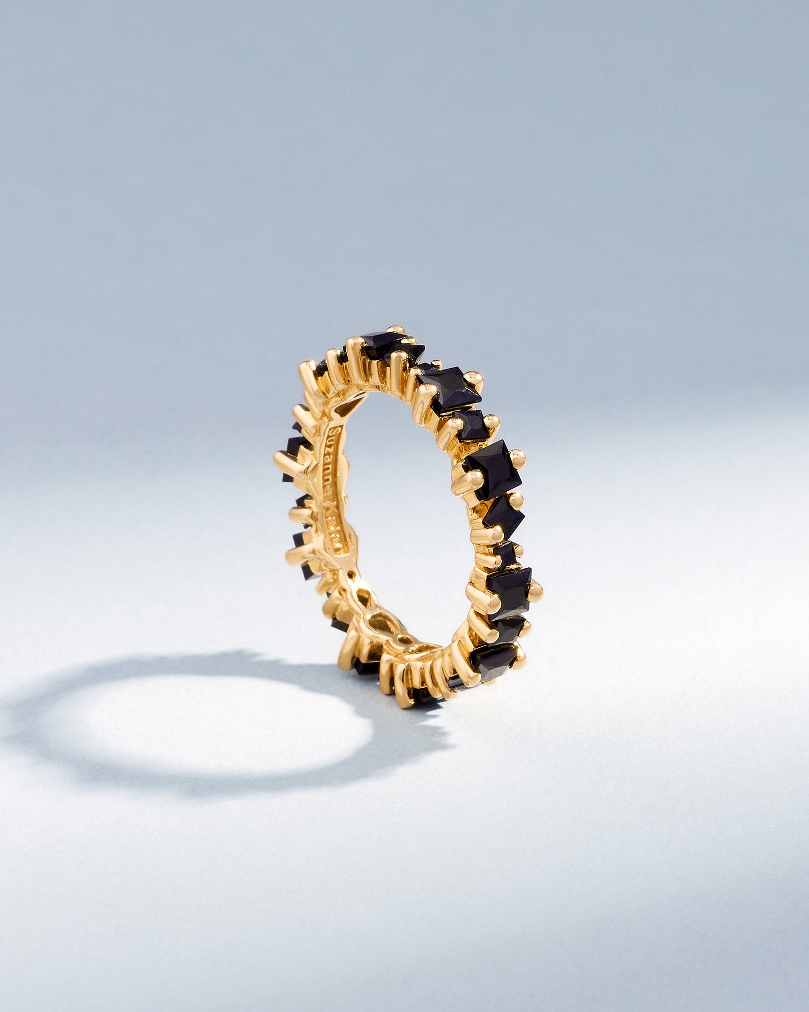 Suzanne Kalan Princess Anna Black Sapphire Eternity Band in 18k yellow gold