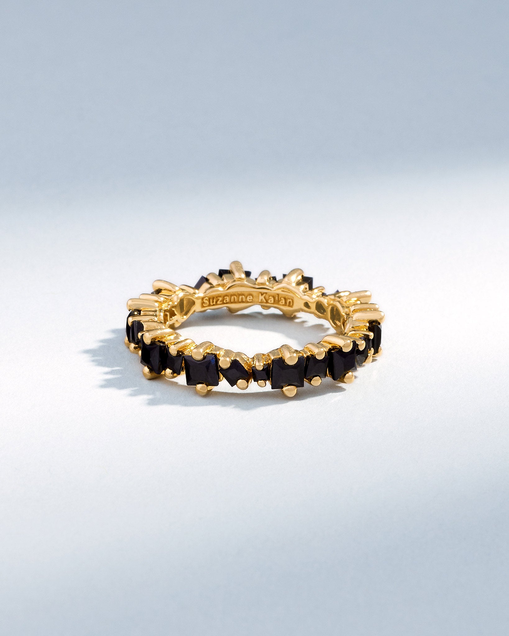Suzanne Kalan Princess Anna Black Sapphire Eternity Band in 18k yellow gold