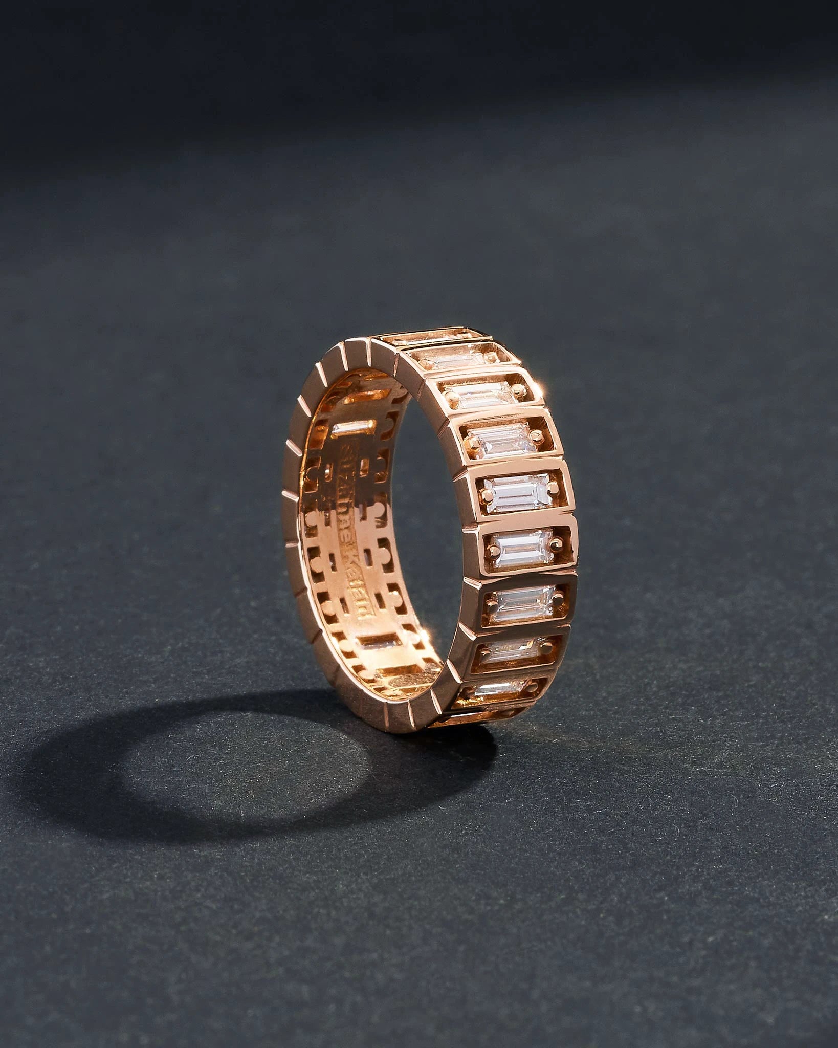 Suzanne Kalan Inlay Large Diamond Eternity Band in 18k rose gold