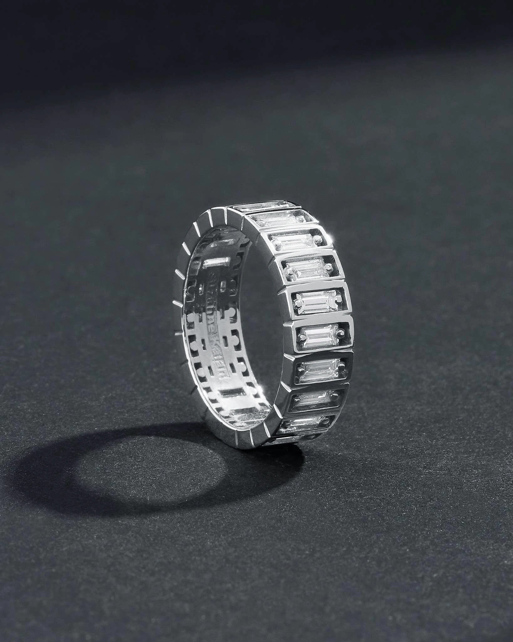 Suzanne Kalan Inlay Large Diamond Eternity Band in 18k white gold