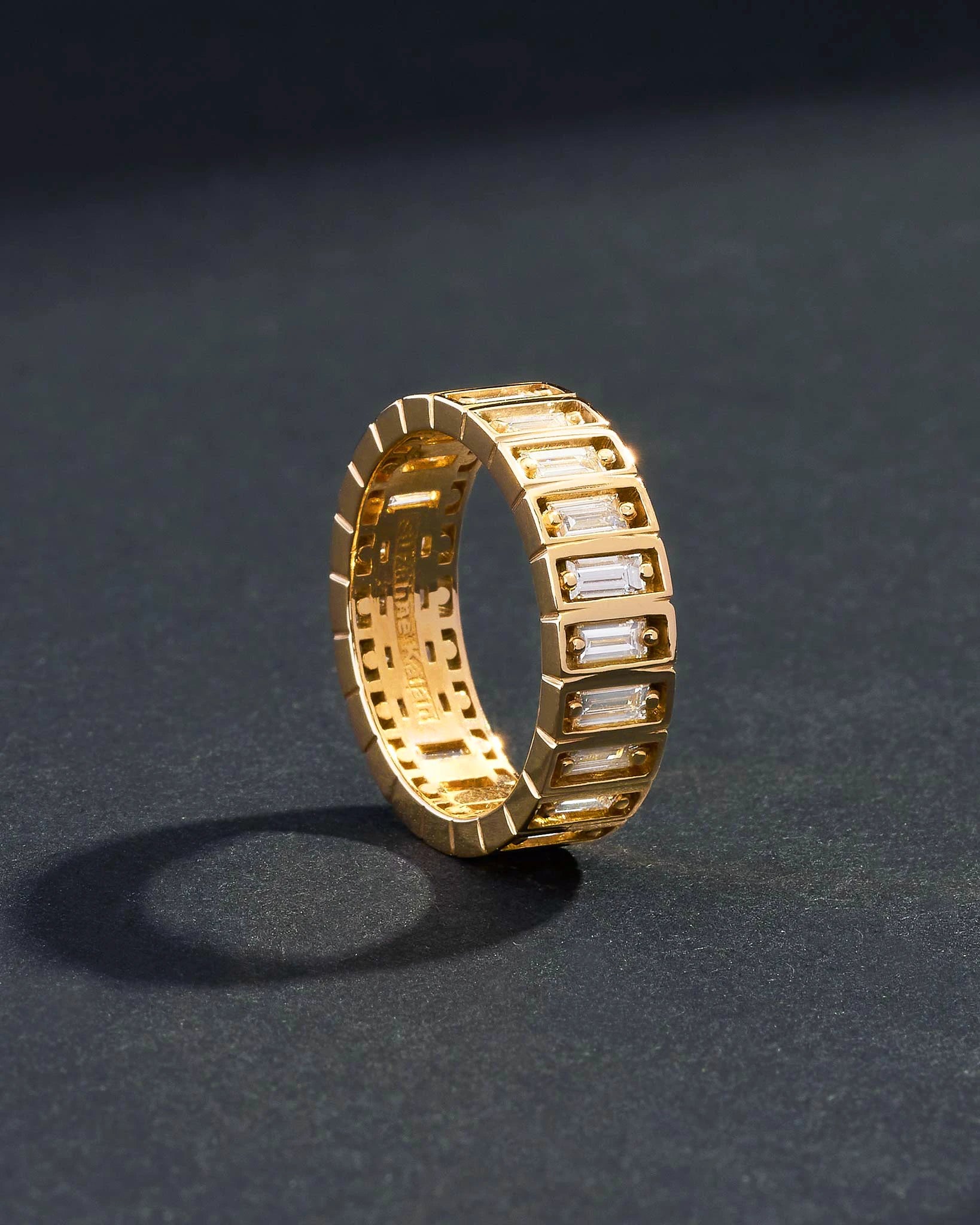 Suzanne Kalan Inlay Large Diamond Eternity Band in 18k yellow gold