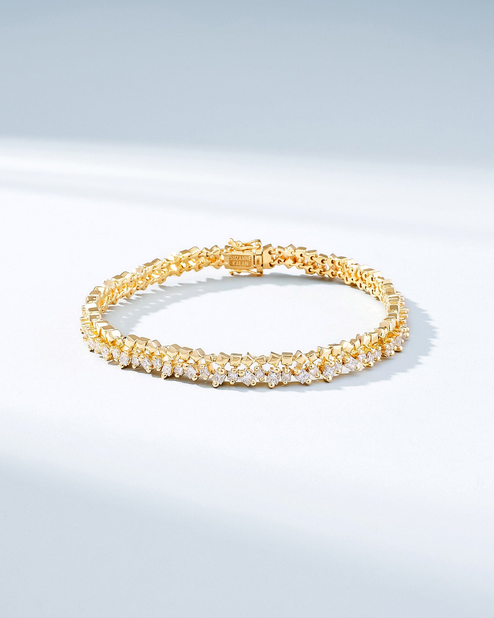 Suzanne Kalan Golden Diamond Tennis Bracelet in 18k yellow gold