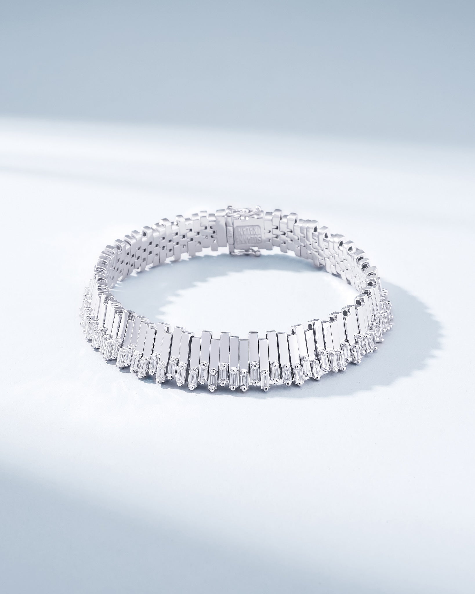 Suzanne Kalan Golden Stacker Diamond Tennis Bracelet in 18k white gold