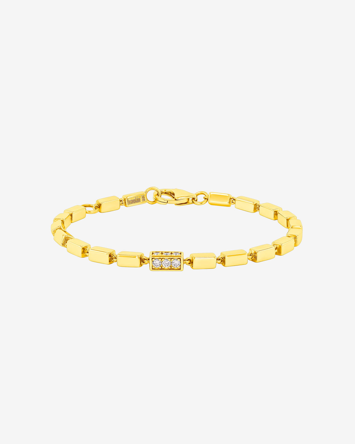 Block-Chain Single Pave Diamond Thick Bracelet | Suzanne Kalan®