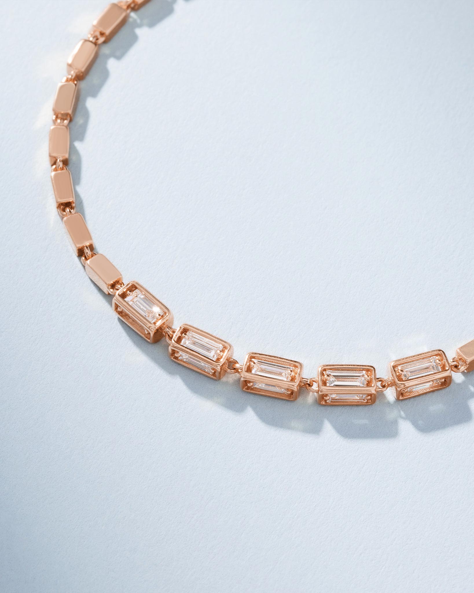 Suzanne Kalan Block-Chain Multi-Diamond Medium Bracelet in 18k rose gold