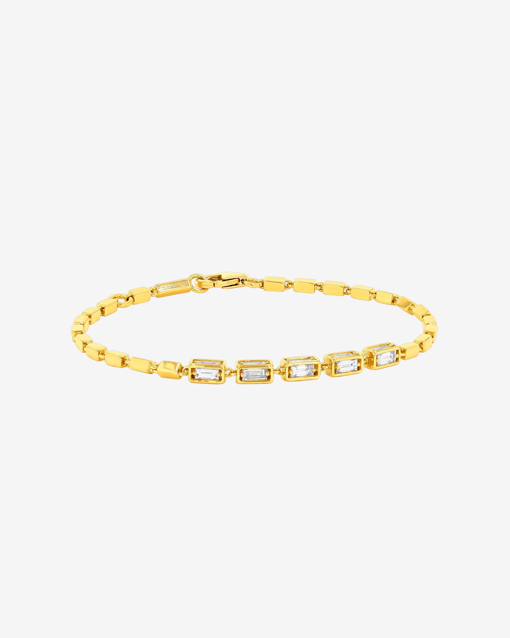 Suzanne Kalan Block-Chain Multi-Diamond Medium Bracelet in 18k yellow gold