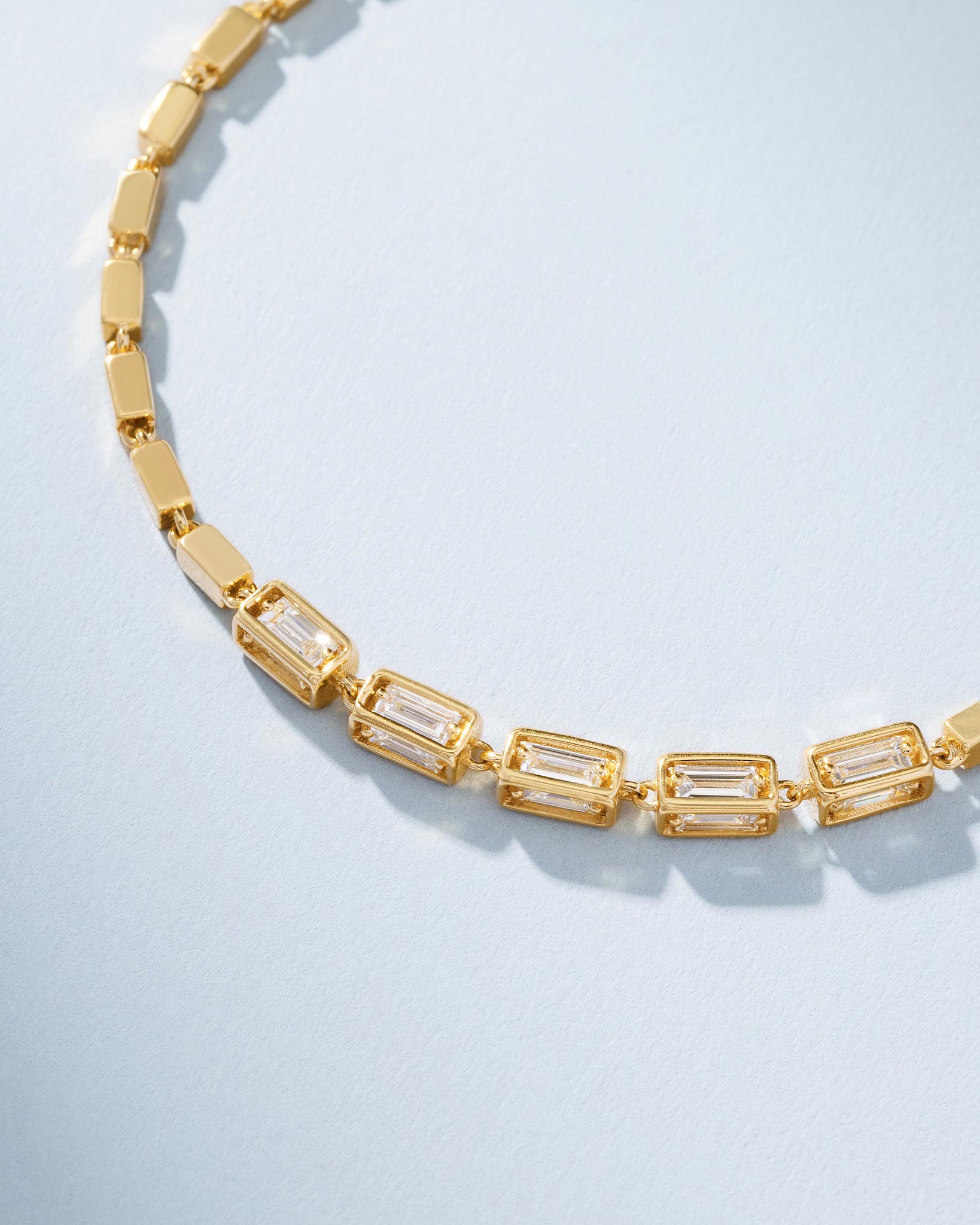 Suzanne Kalan Block-Chain Multi-Diamond Medium Bracelet in 18k yellow gold