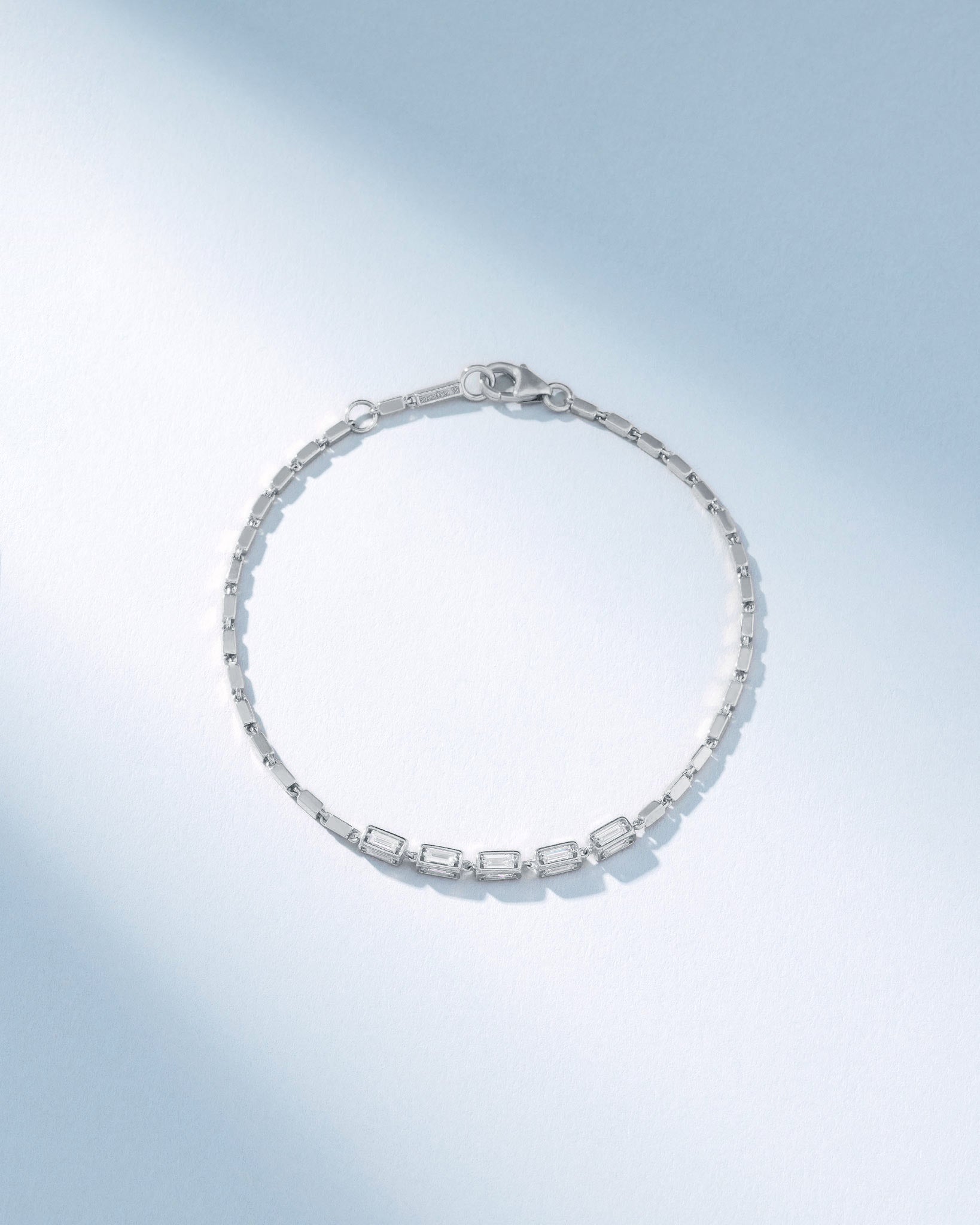 Suzanne Kalan Block-Chain Multi Diamond Thin Bracelet in 18k white gold
