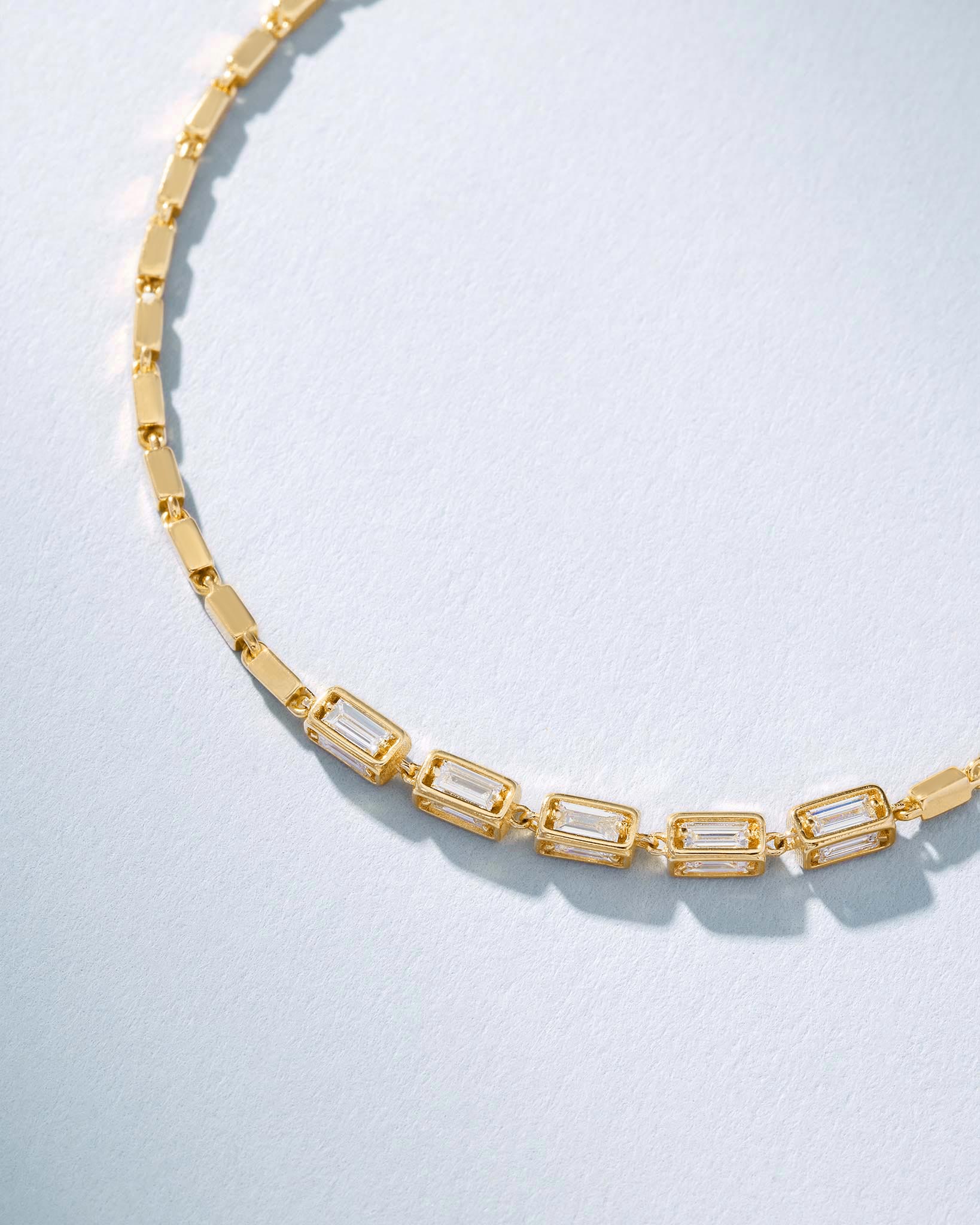 Suzanne Kalan Block-Chain Multi Diamond Thin Bracelet in 18k yellow gold