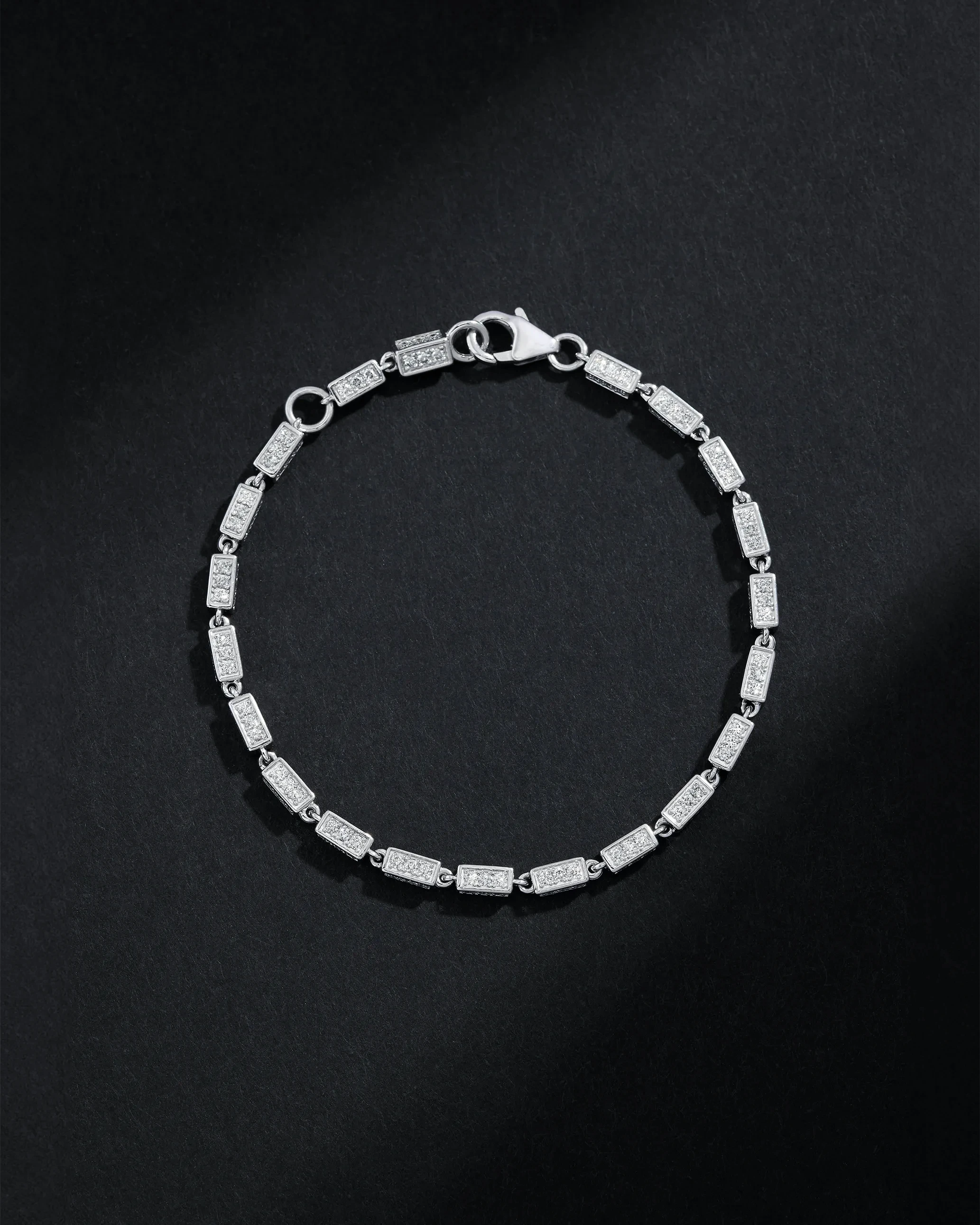 Suzanne Kalan Block-Chain Full Pave Diamond Medium Bracelet in 18k white gold
