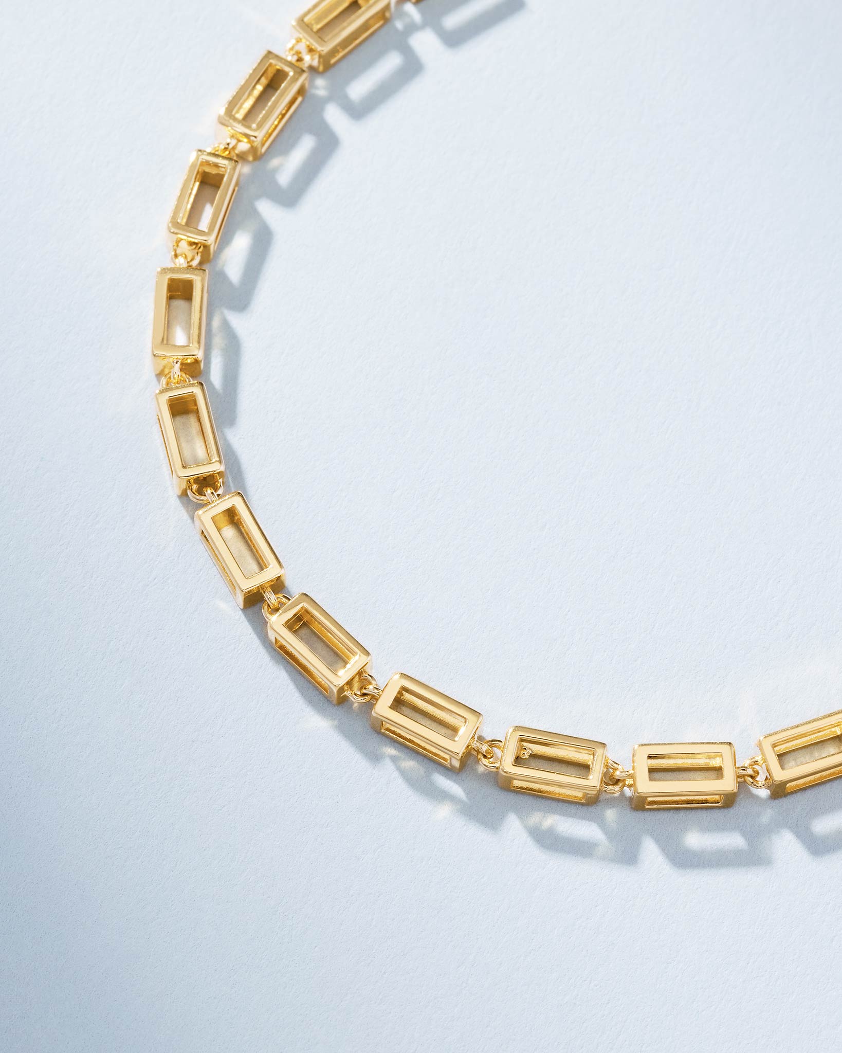 Suzanne Kalan Block-Chain Hollow Thick Bracelet in 18k yellow gold