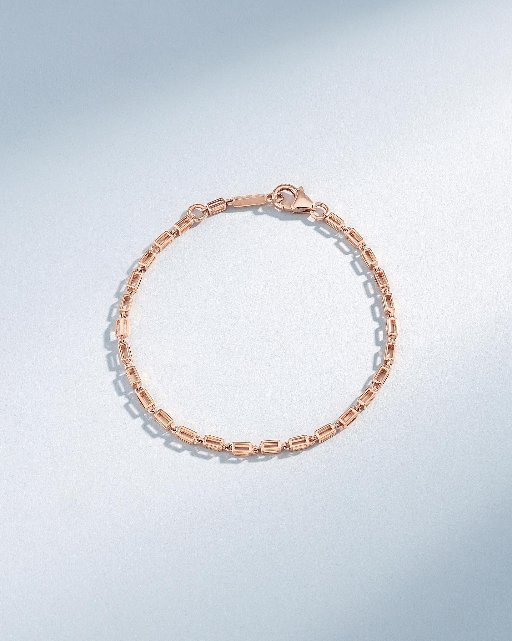 Suzanne Kalan Block-Chain Hollow Medium Bracelet in 18k rose gold