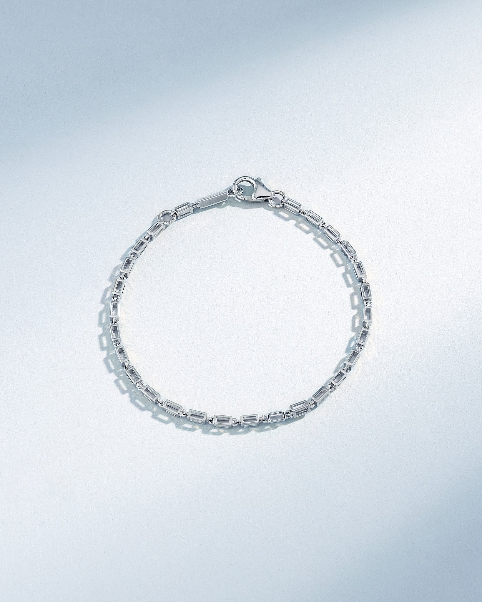 Suzanne Kalan Block-Chain Hollow Medium Bracelet in 18k white gold