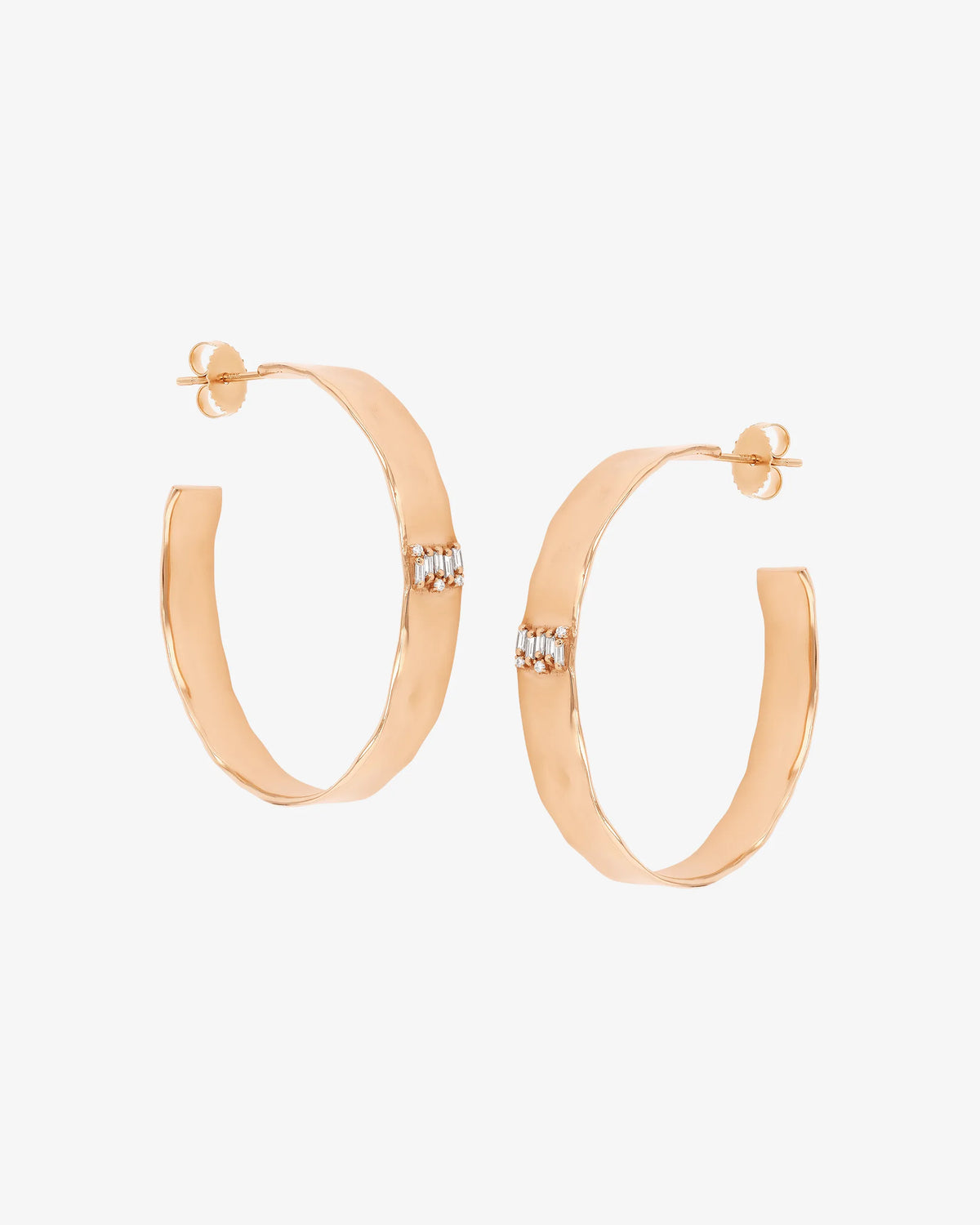 Suzanne Kalan Gilded Diamond Milli Hoops in 18k rose gold