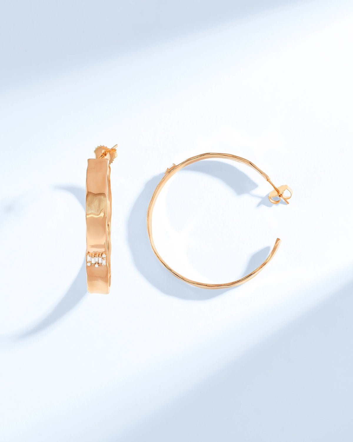 Suzanne Kalan Gilded Diamond Milli Hoops in 18k rose gold