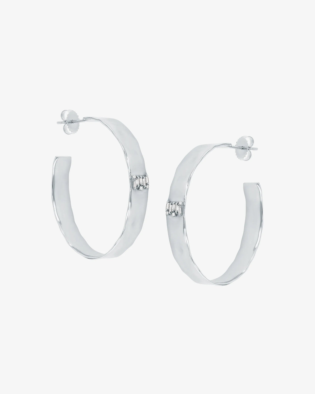 Suzanne Kalan Gilded Diamond Milli Hoops in 18k white gold
