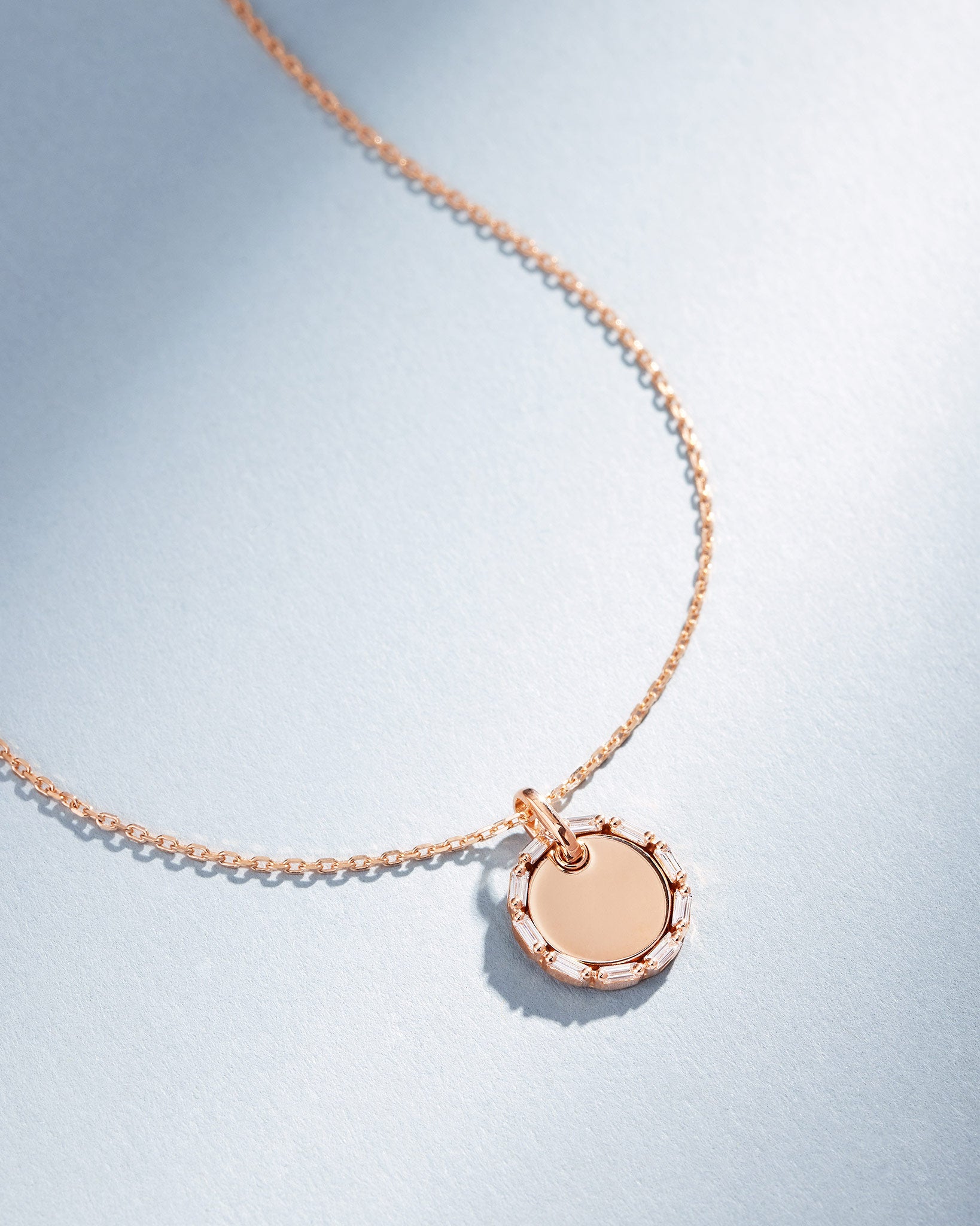 Suzanne Kalan Golden Mini Circle Diamond Pendant in 18k rose gold