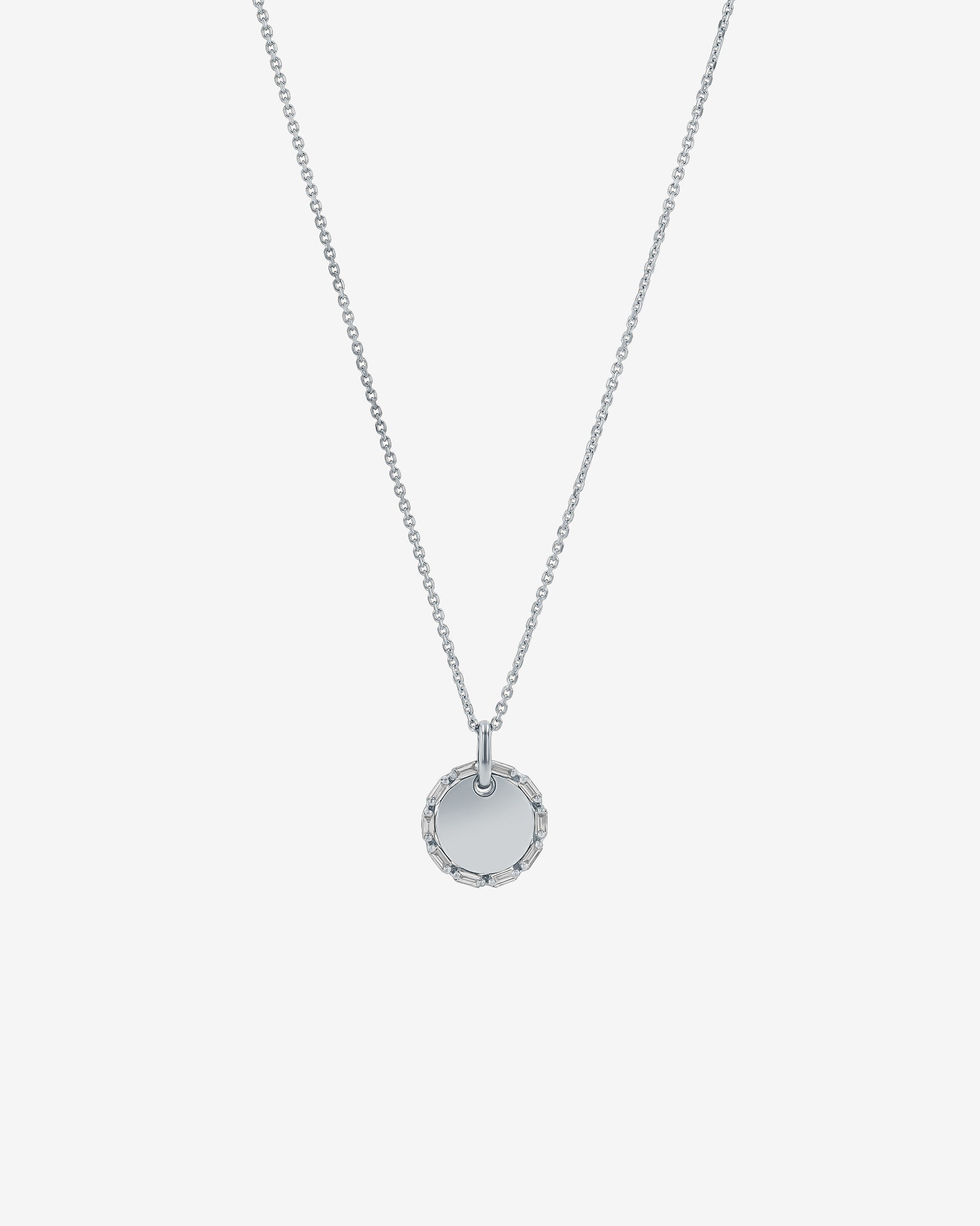 Suzanne Kalan Golden Mini Circle Diamond Pendant in 18k white gold
