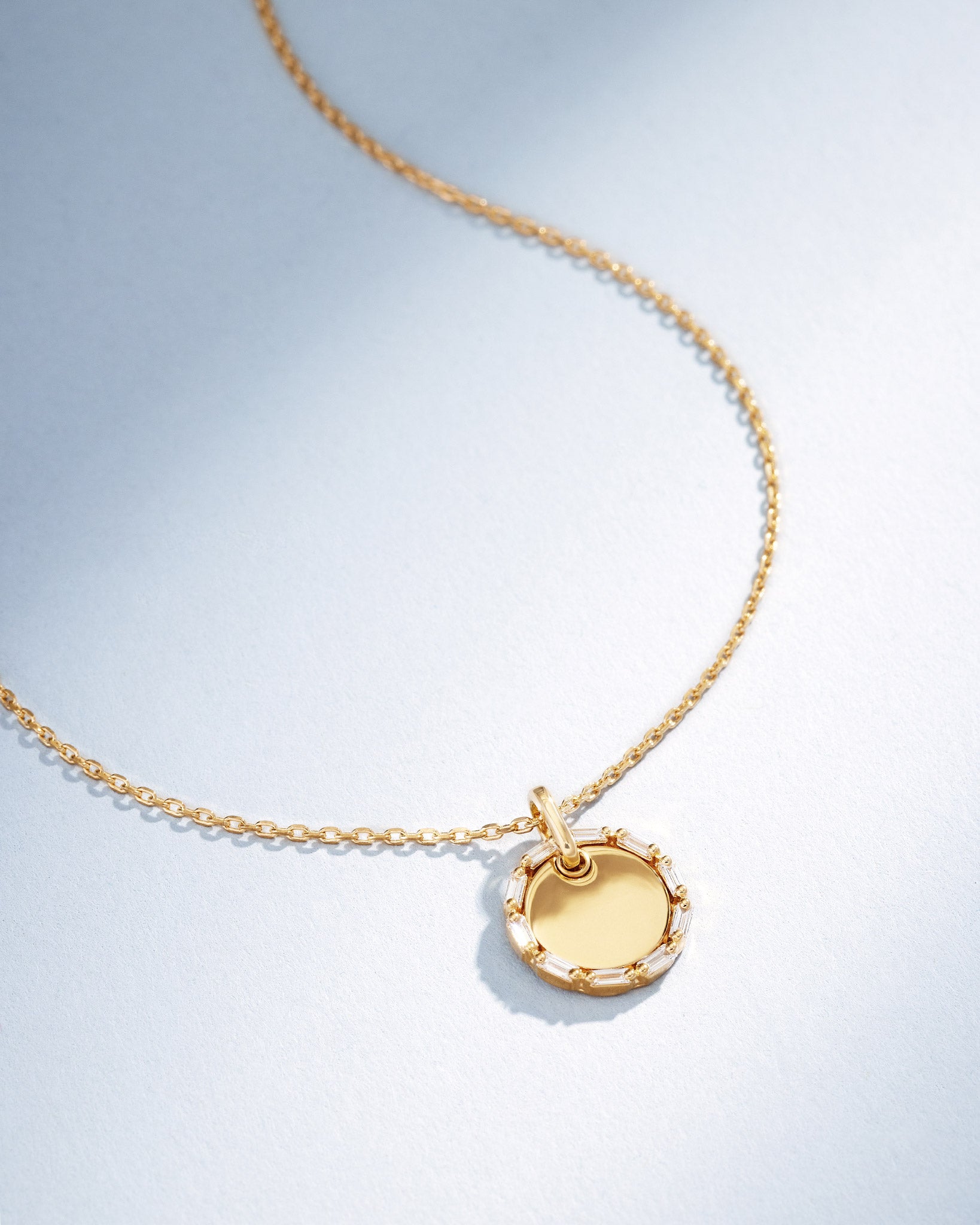 Golden Mini Circle Diamond Pendant SUZANNE KALAN®