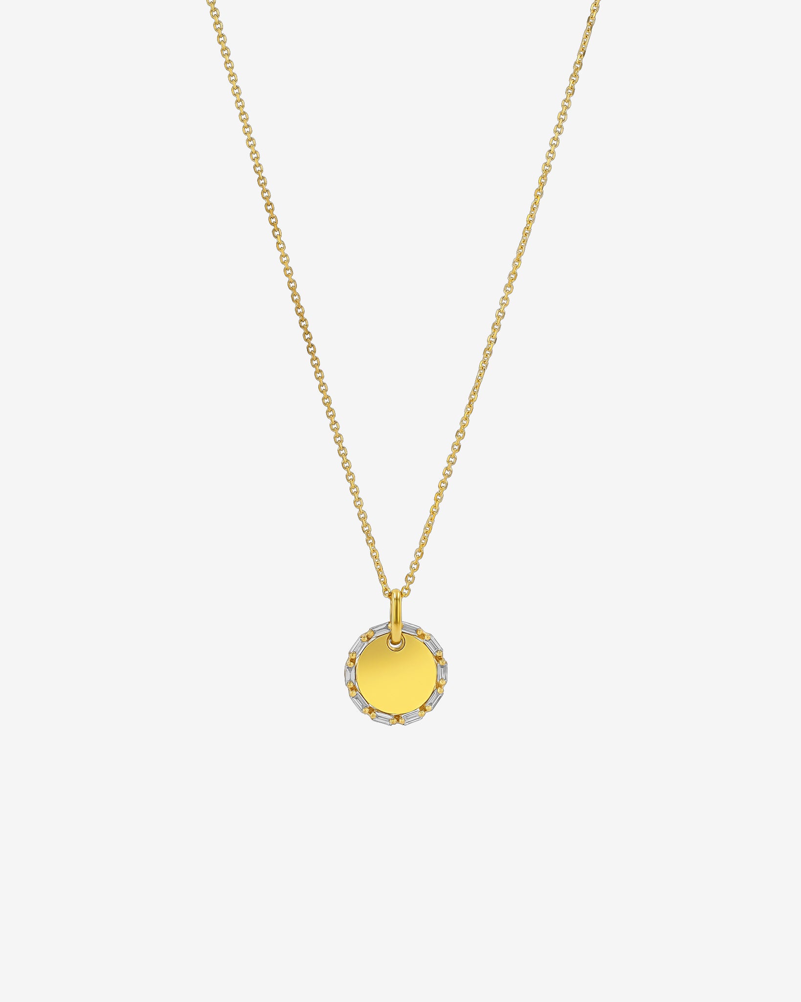 Suzanne Kalan Golden Mini Circle Diamond Pendant in 18k yellow gold