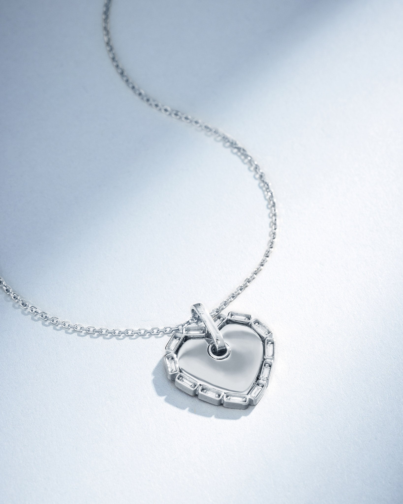 Suzanne Kalan Golden Midi Heart Diamond Pendant in 18k white gold