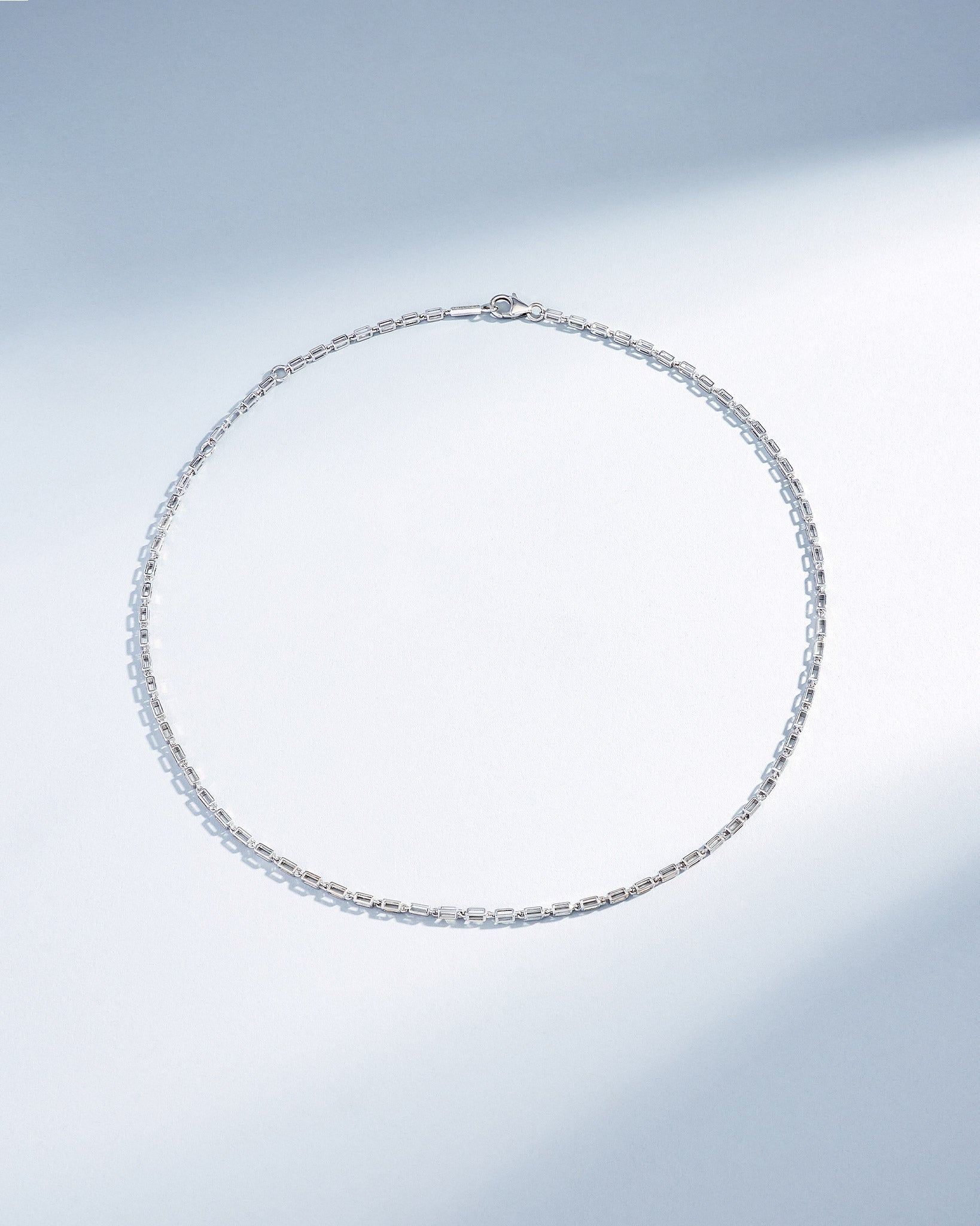 Suzanne Kalan Block-Chain Air Medium Necklace in 18k white gold