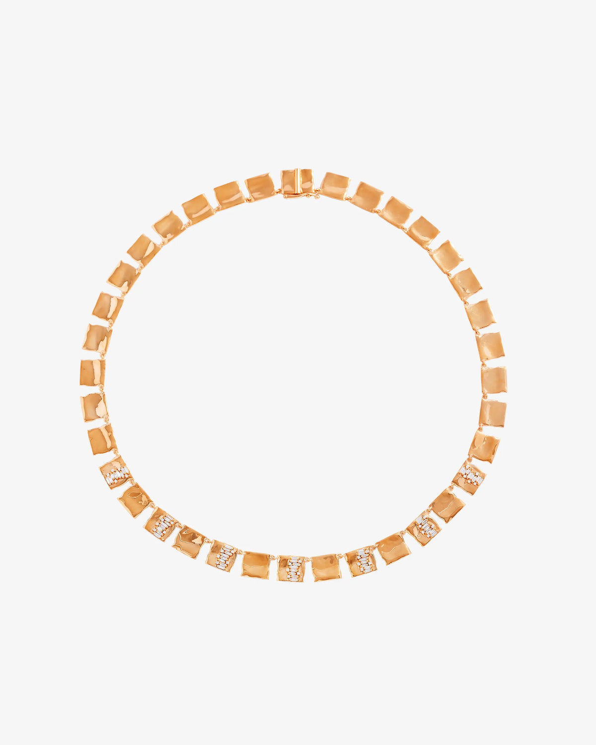 Suzanne Kalan Gilded Diamond Riviere Necklace in 18k rose gold