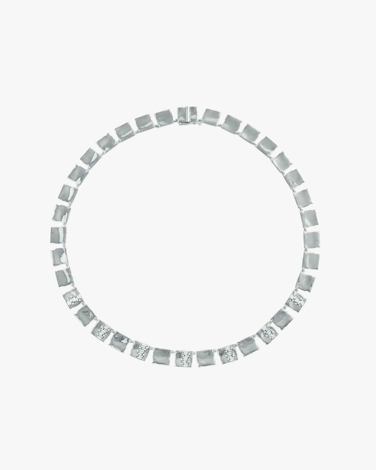 Suzanne Kalan Gilded Diamond Riviere Necklace in 18k white gold