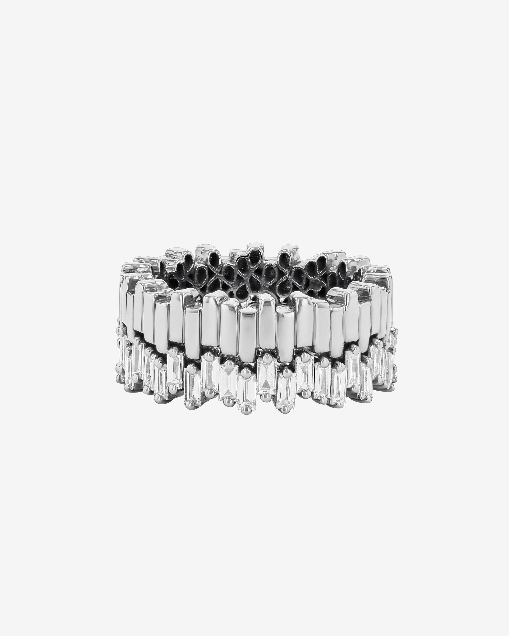 Suzanne Kalan Golden Midi Stacker Diamond Eternity Band in 18k white gold