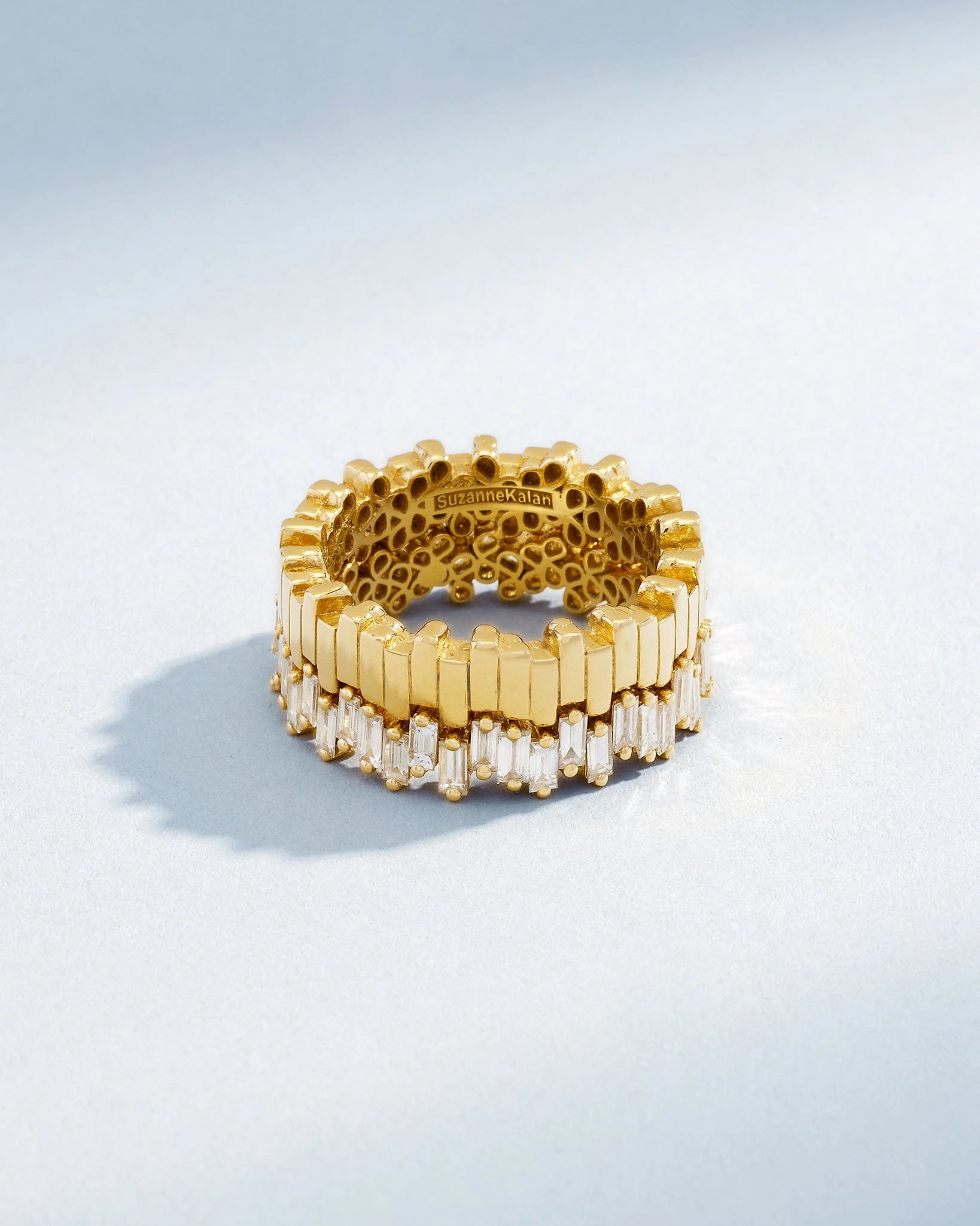 Suzanne Kalan Golden Midi Stacker Diamond Eternity Band in 18k yellow gold