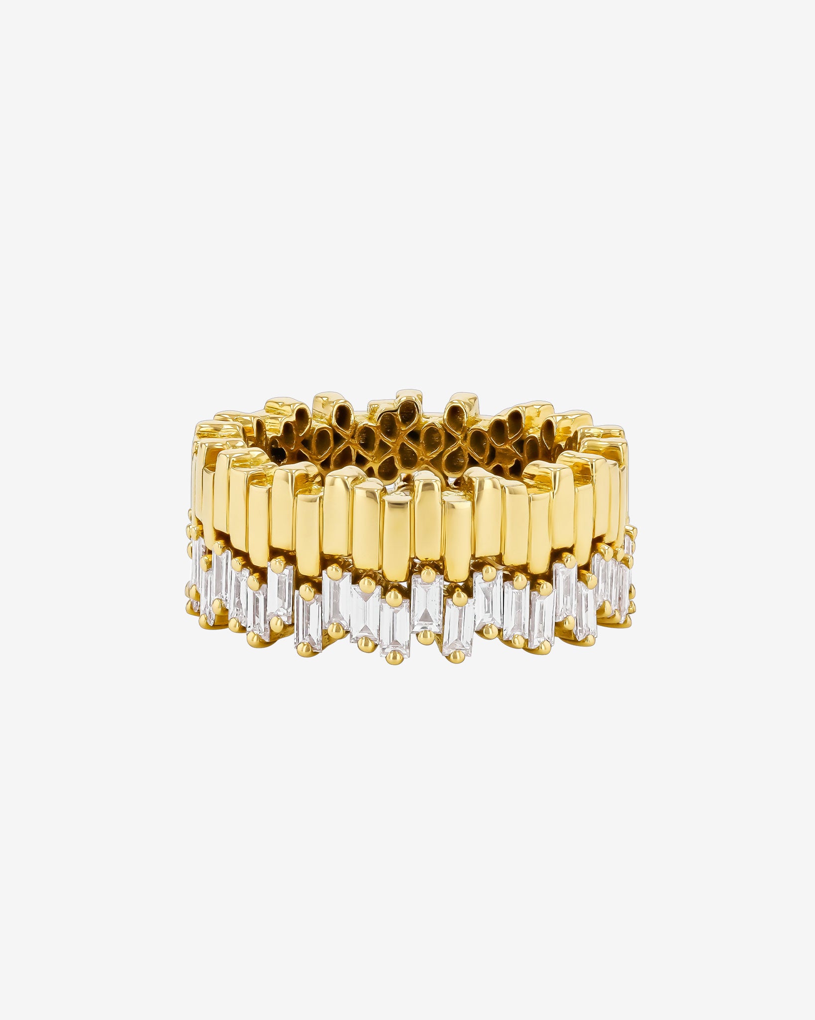 Suzanne Kalan Golden Midi Stacker Diamond Eternity Band in 18k yellow gold