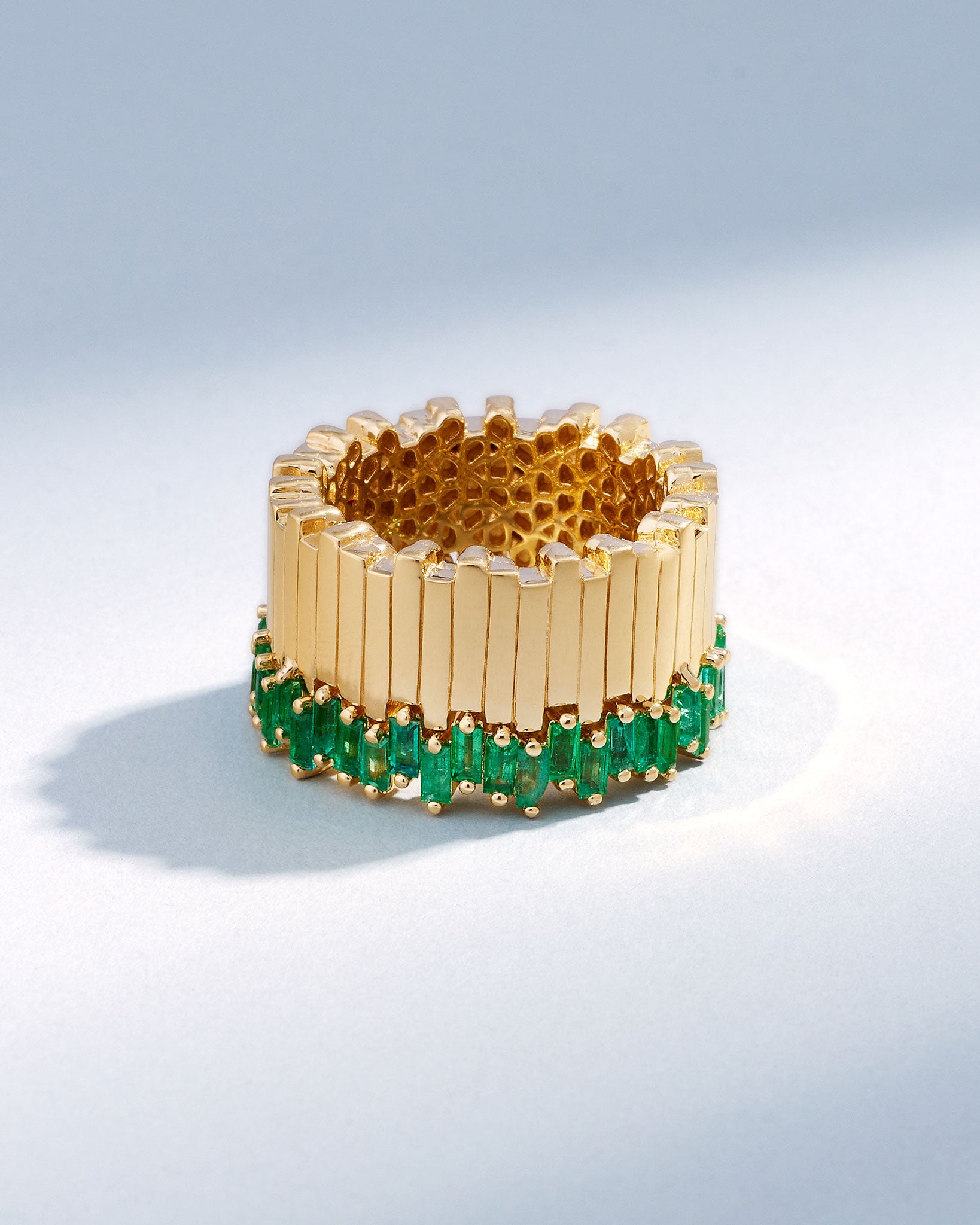 Suzanne Kalan Golden Milli Stacker Emerald Eternity Band in 18k yellow gold