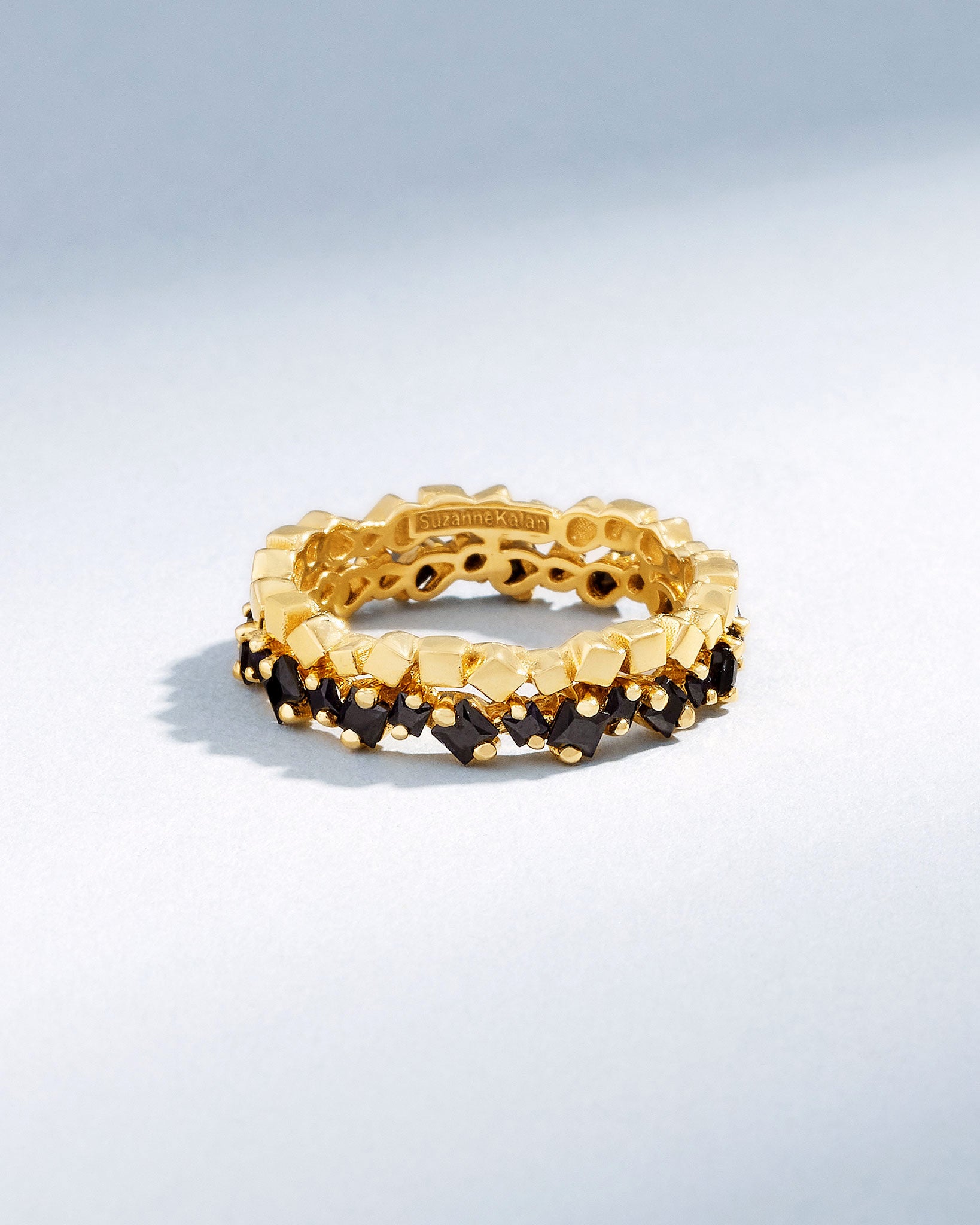 Suzanne Kalan Golden Mini Black Sapphire Eternity Band in 18k yellow gold