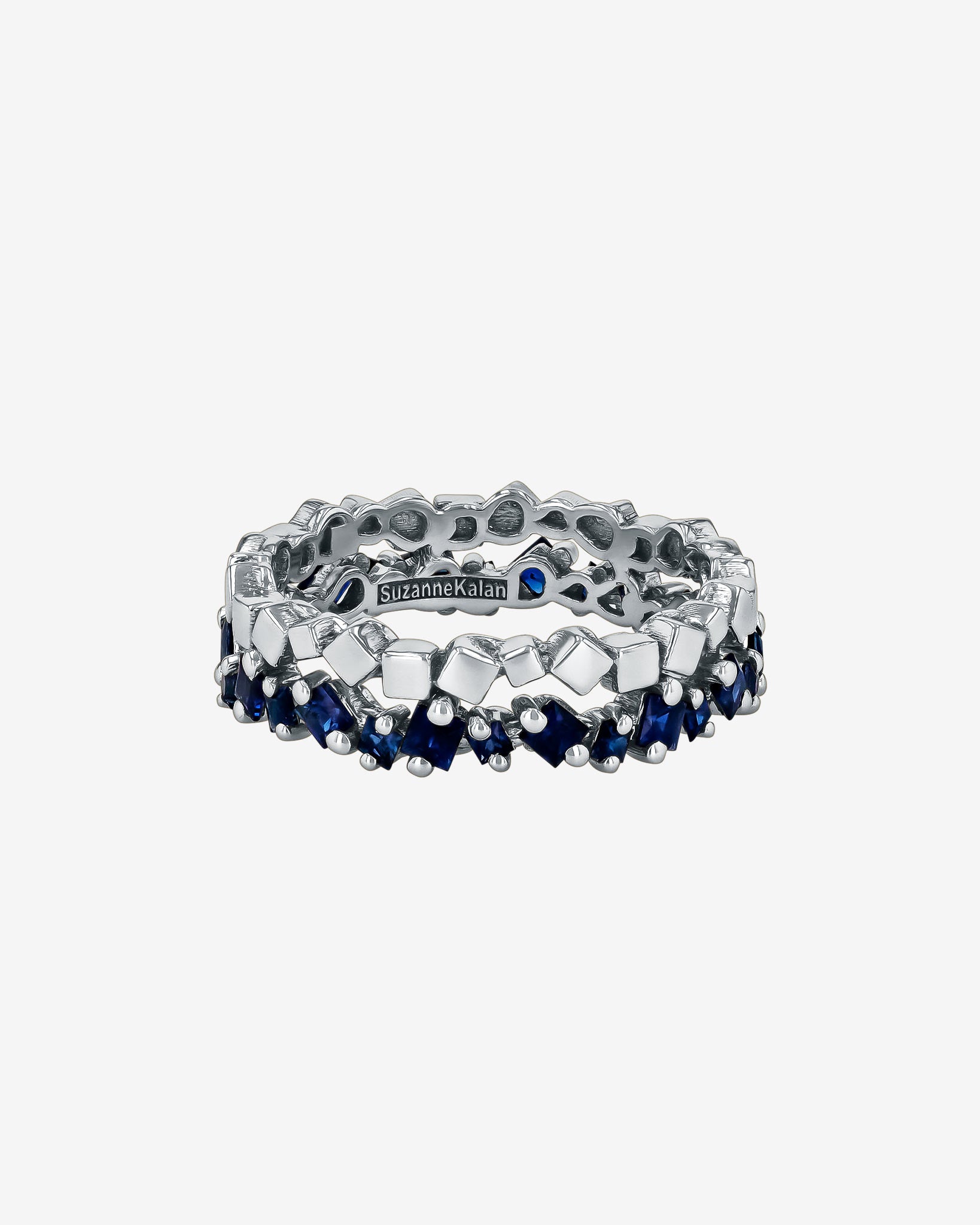 Suzanne Kalan Golden Mini Dark Blue Sapphire Eternity Band in 18k white gold
