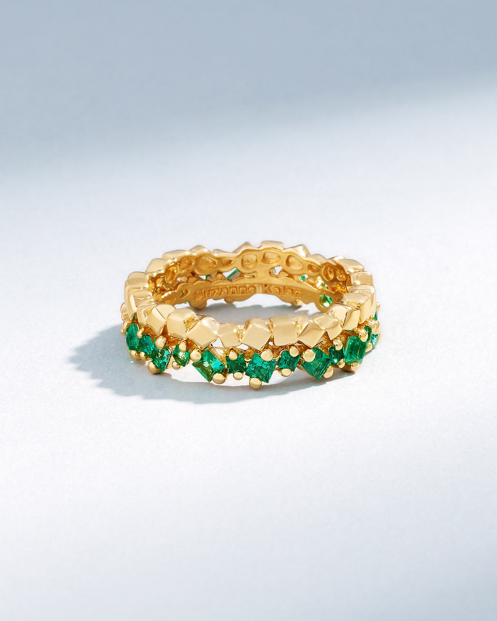 Suzanne Kalan Golden Mini Emerald Eternity Band in 18k yellow gold