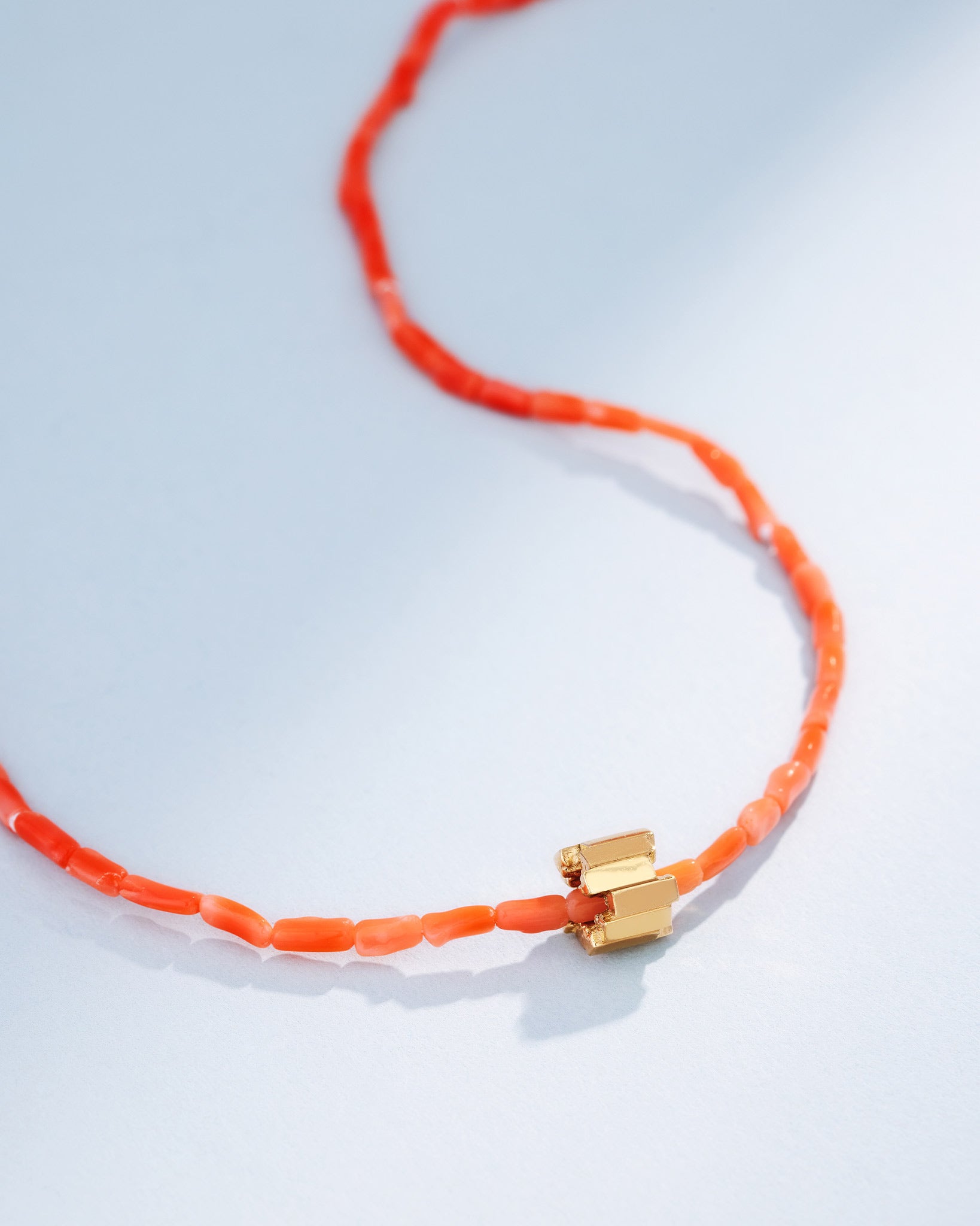 Suzanne Kalan Infinite Beaded Pink Coral & Mini Golden Rondelle Necklace in 18k yellow gold