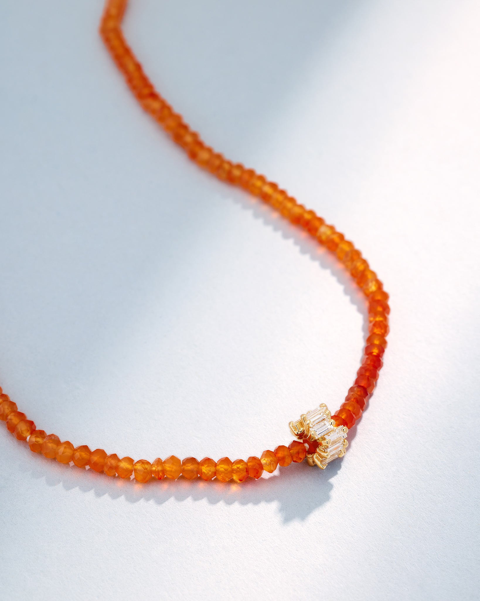 Suzanne Kalan Infinite Beaded Opal & Mini Diamond Rondelle Necklace in 18k yellow gold