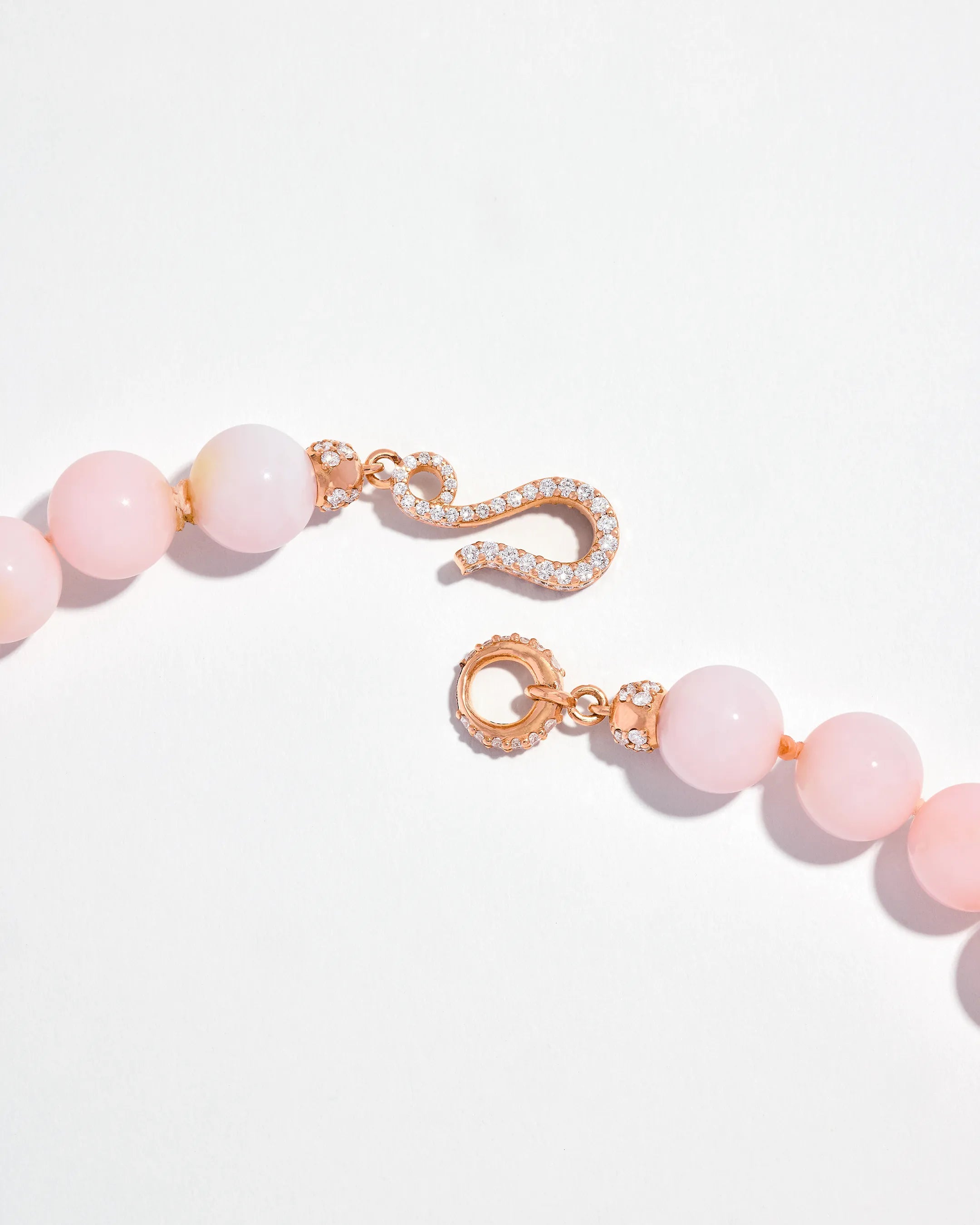 Suzanne Kalan Infinite Large Beaded Pink Opal & Milli Pink Sapphire Ombre Rondelle Necklace in 18k rose gold