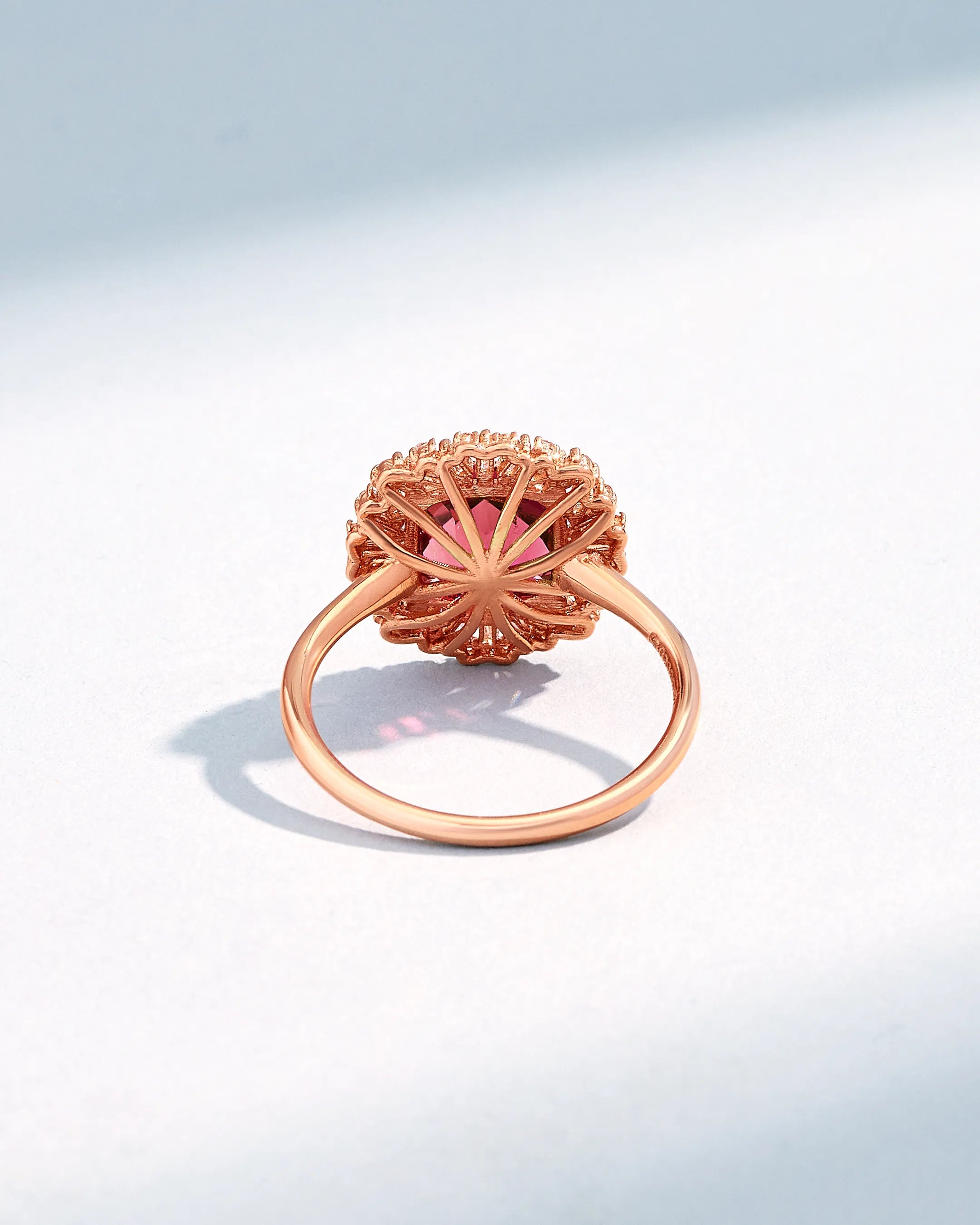 Suzanne Kalan One of a Kind Cushion-Cut Dark Pink Sapphire Ring in 18k rose gold