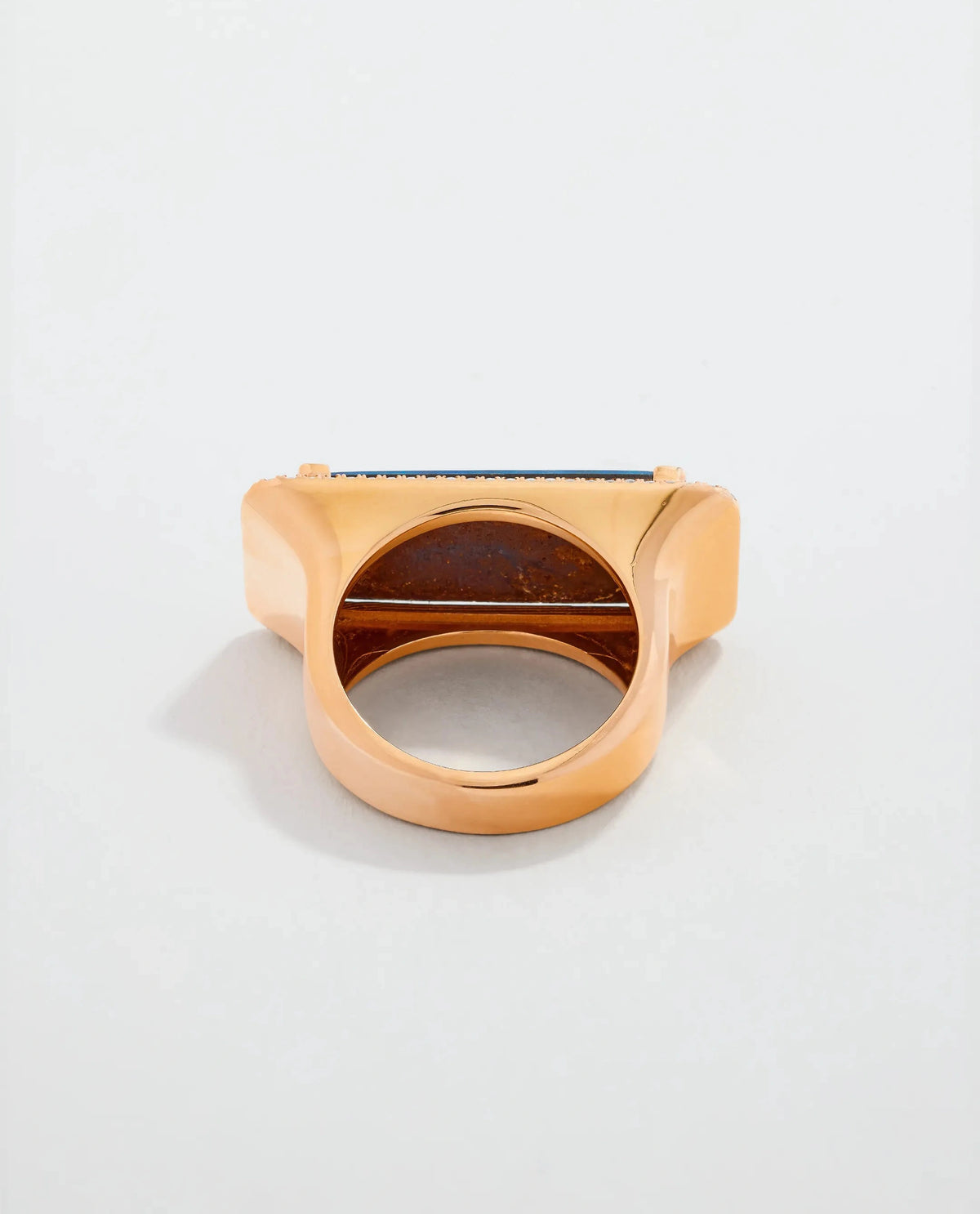 Suzanne Kalan One of a Kind Rectangular Opal Doublet Bar Ring in 18k rose gold